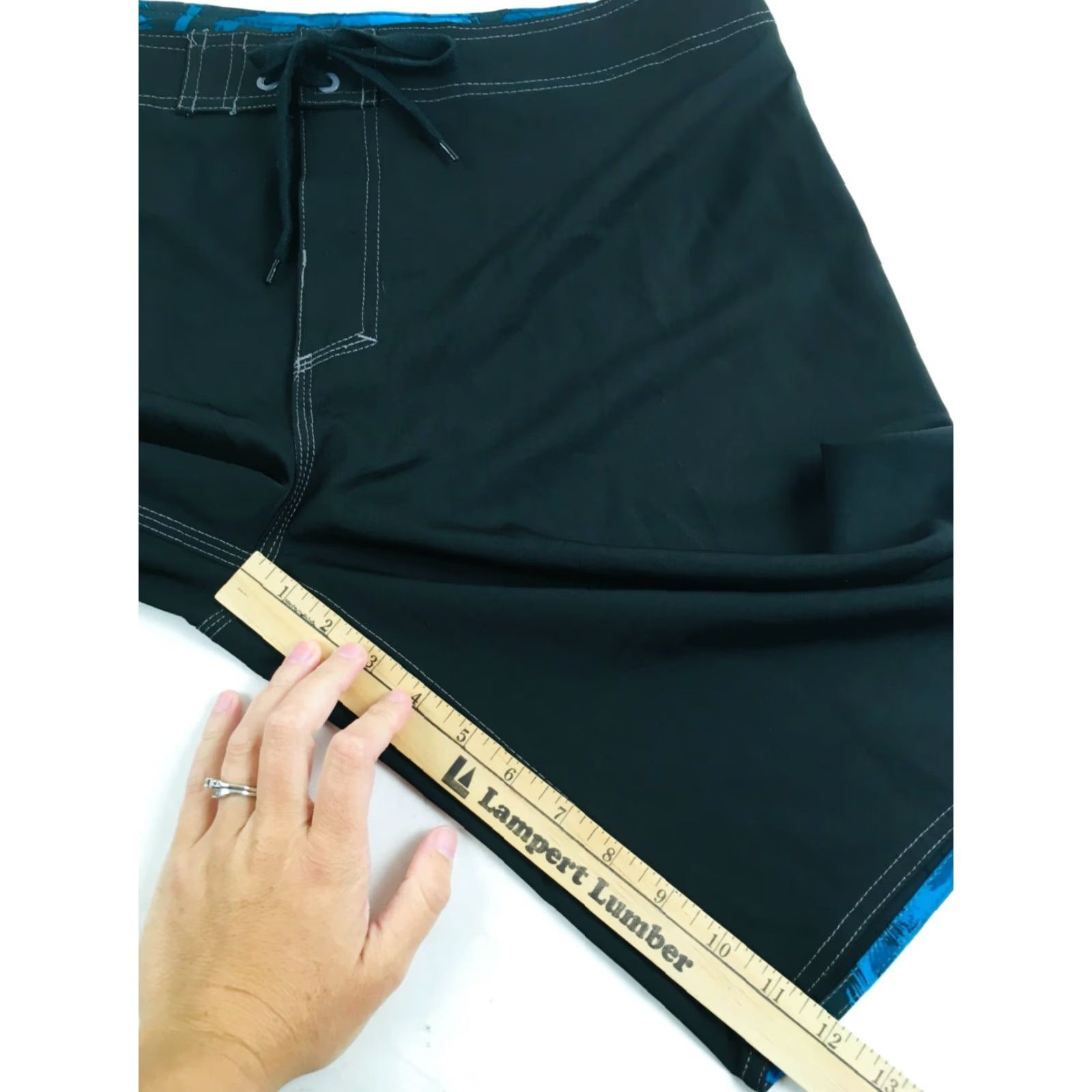Burnside Burnside Board Shorts Men's 38 Solid Black Pocket Drawstring Flat Front Lifeguard Swim Bottoms Size US 38 / EU 54 - 6 Thumbnail
