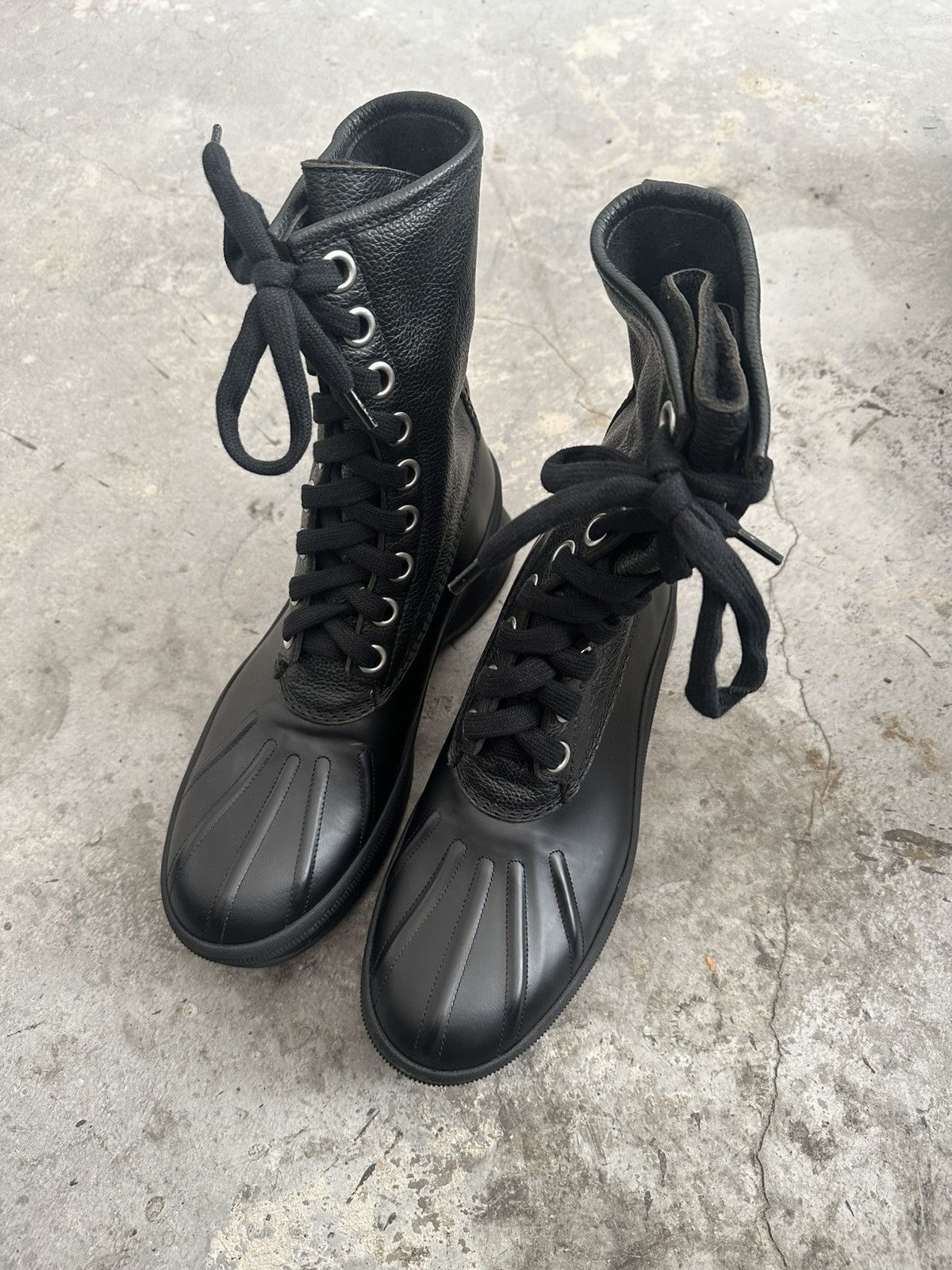 Jil Sander Jil sandrr DUCK-TYPE Boots in noir cordovan 45 Size US 12 / EU 45 - 1 Thumbnail