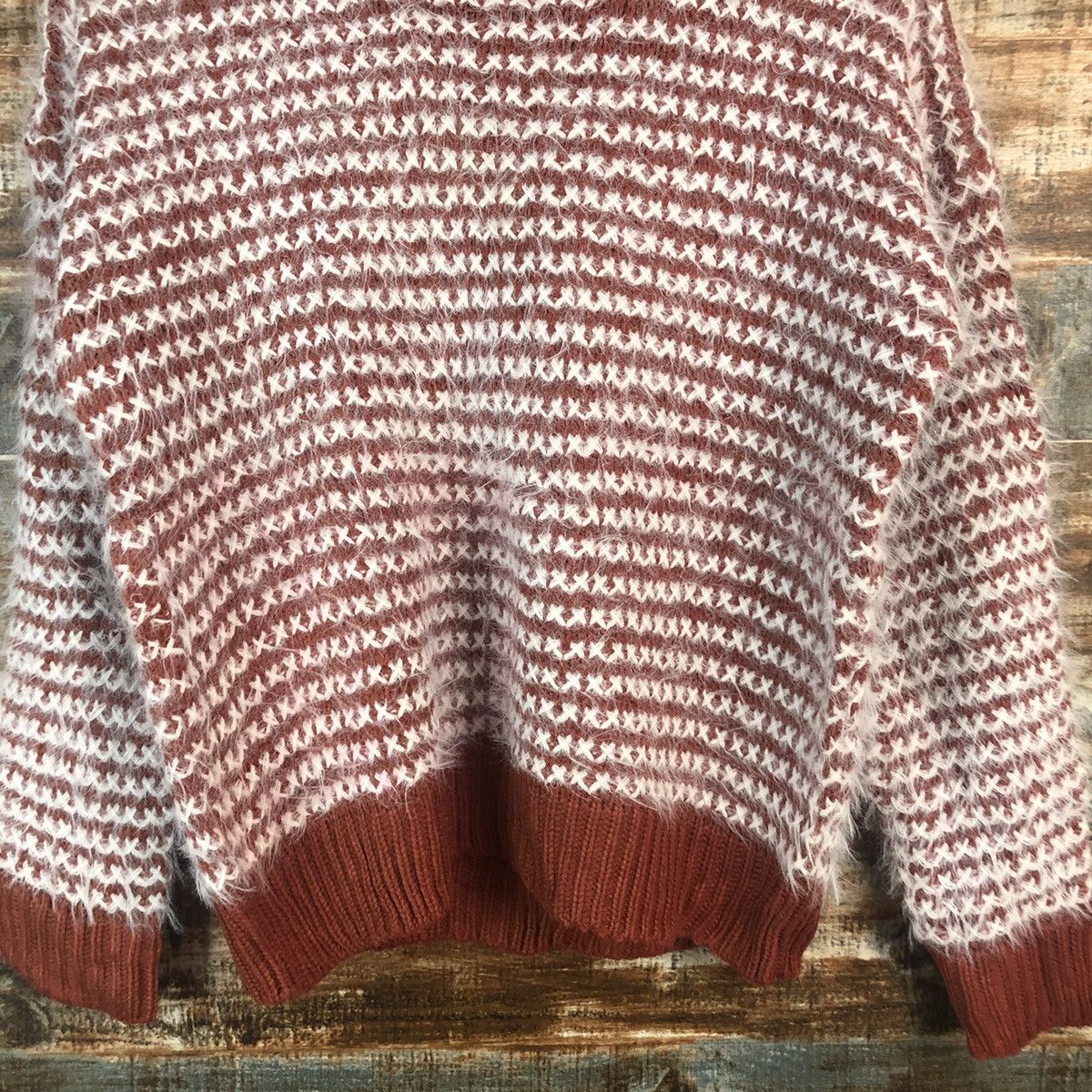 Homespun Knitwear DL Lips Red Mohair shaggy fur Knitwear #C322 Size S / US 4 / IT 40 - 6 Thumbnail