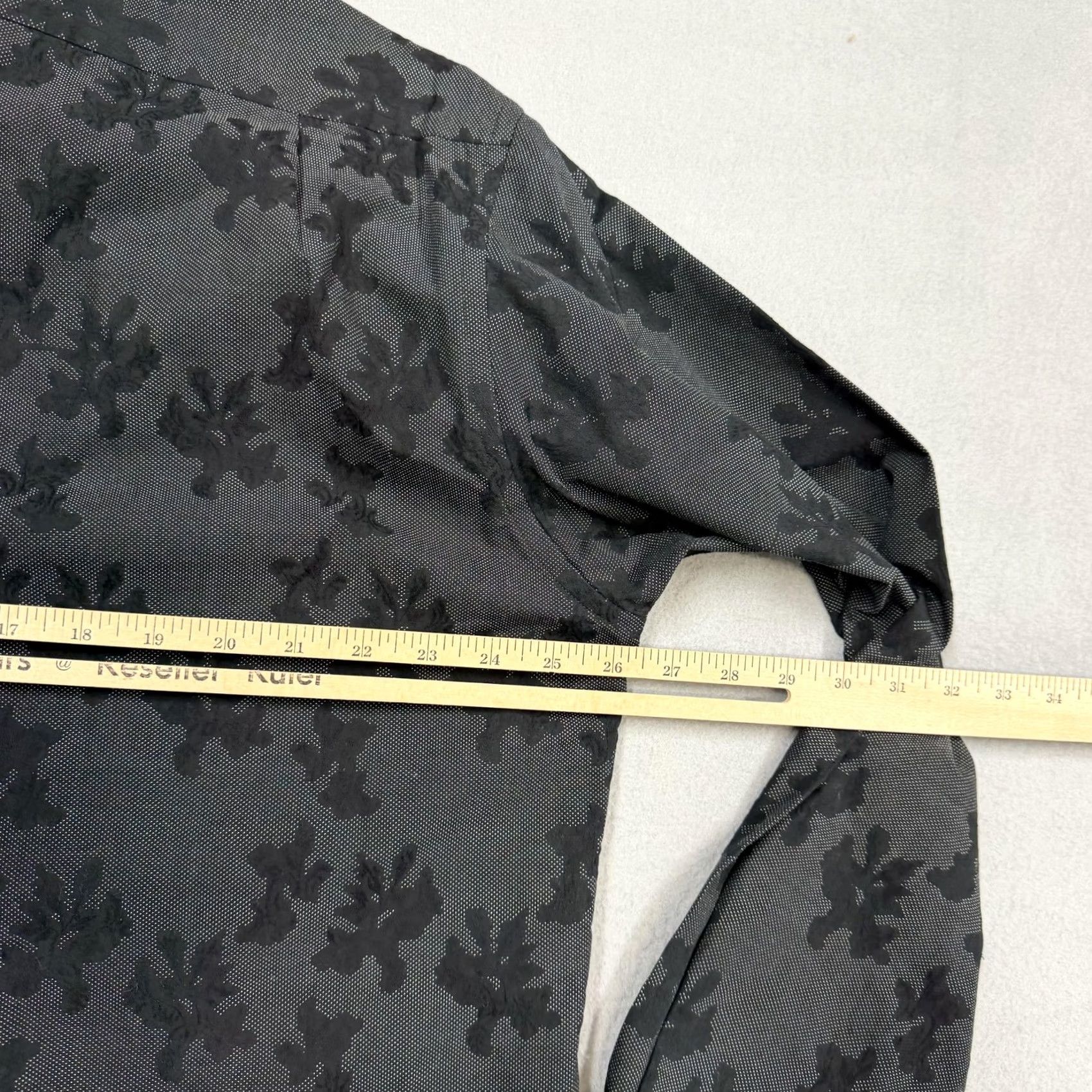 Luchiano Visconti Luchiano Visconti Shirt Mens XL Gray Floral Mercerized Cotton Button Long Sleeve Size US XL / EU 56 / 4 - 6 Thumbnail