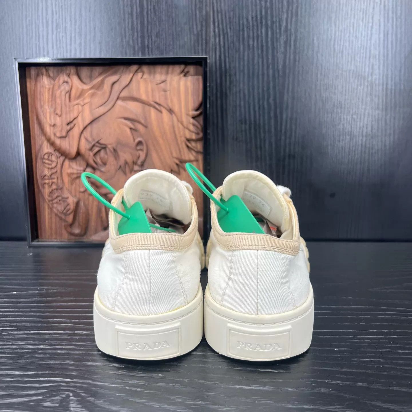Prada PRADA Wheel White Brown 36 (New, Boxed) Size US 5.5 / IT 35.5 - 4 Thumbnail