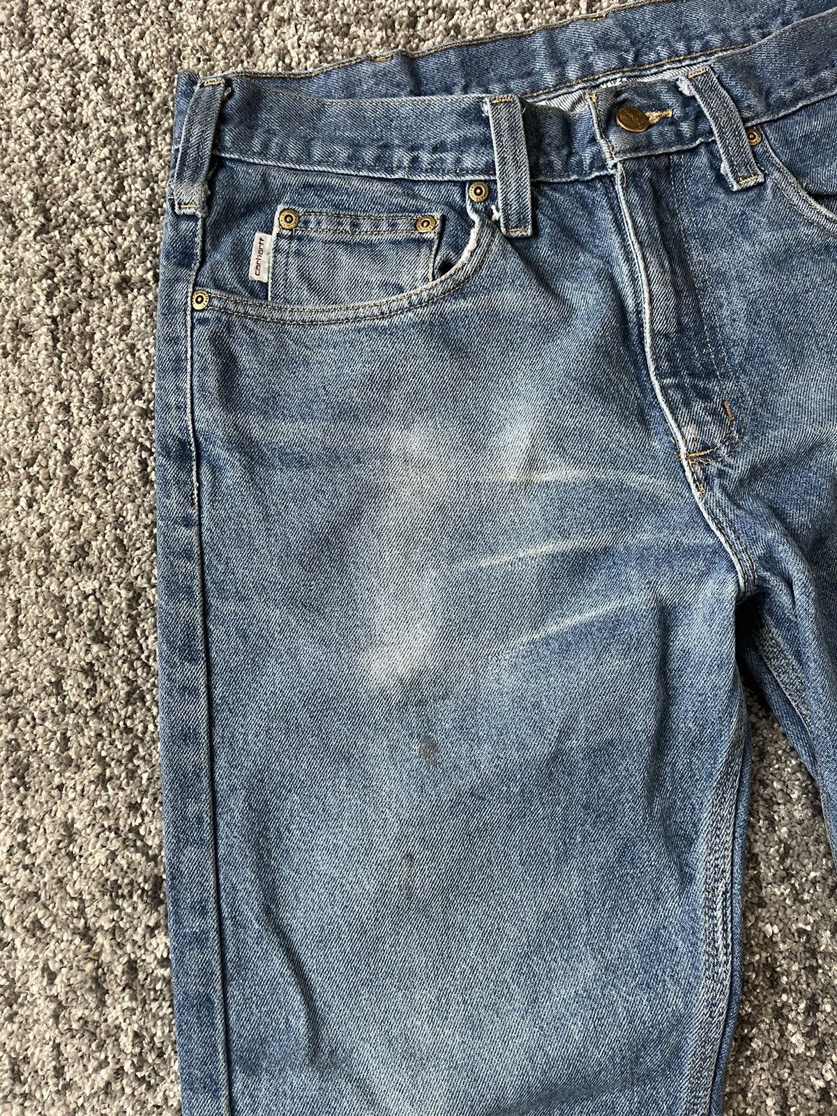 Carhartt × Vintage Vintage 90’s Carhartt Thrashed Jeans Size US 32 / EU 48 - 15 Thumbnail