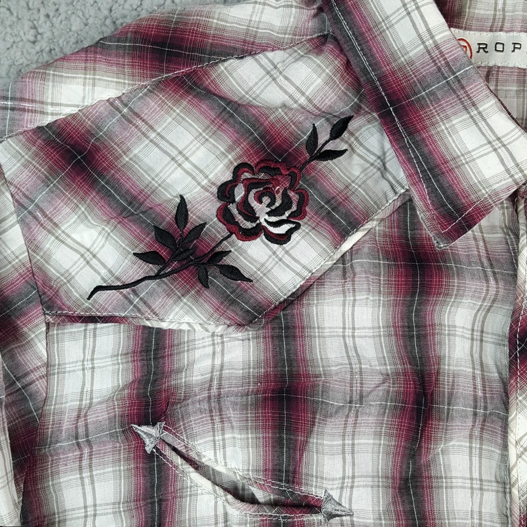 Roper Roper Western Shadow Plaid Cowboy Pearl Snap Men's XL Size Button Up Collared Shirt Size US XL / EU 56 / 4 - 4 Thumbnail