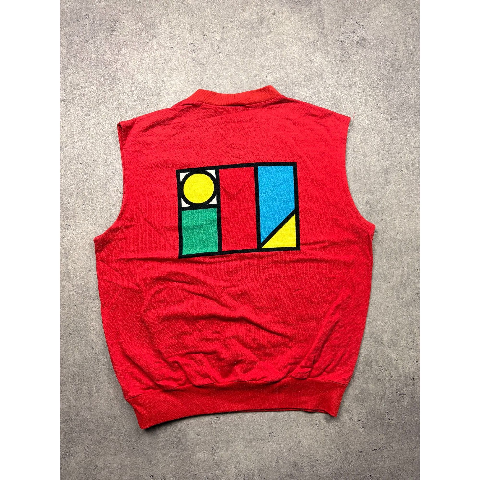 Adidas Rare Vintage Adidas 80er Trefoil Vest – Retro Geometric Art Size US M / EU 48-50 / 2 - 1 Thumbnail