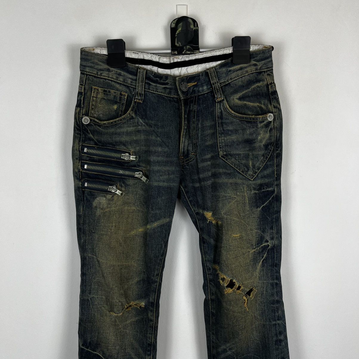 Japanese Brand Vintage Distressed Biker Jeans Y2K Punk Rock Aesthetic Size US 32 / EU 48 - 3 Thumbnail