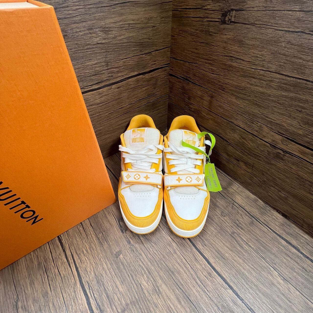 Louis Vuitton LV Trainer White Yellow Velcro Sneakers Size US 9.5 / EU 42-43 - 1 Thumbnail