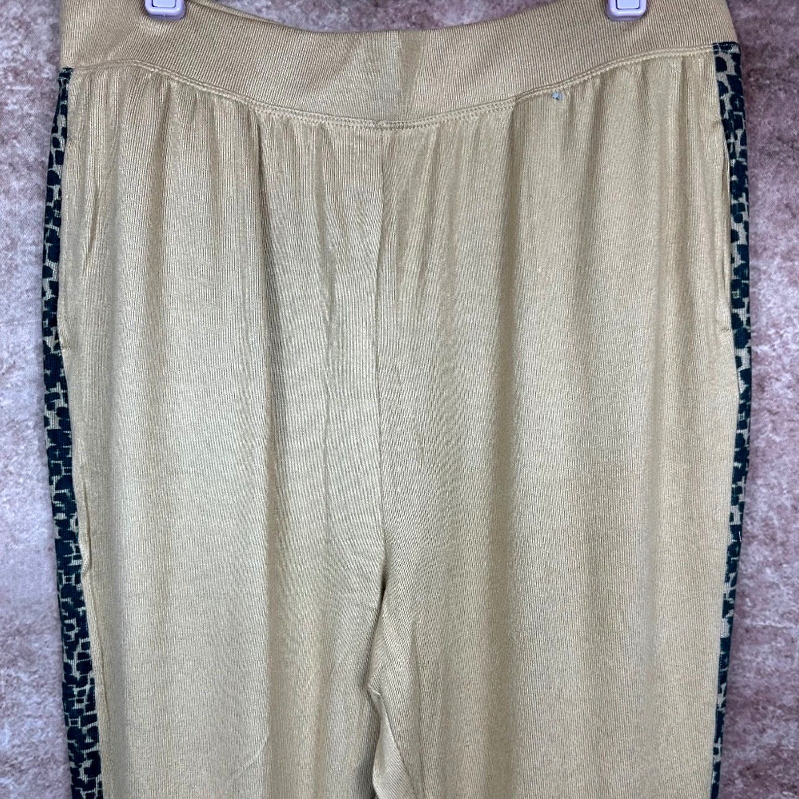 Other Retreat Rhonda Shear Knit Pants Suntan Abstract Animal L Size 33" - 5 Thumbnail