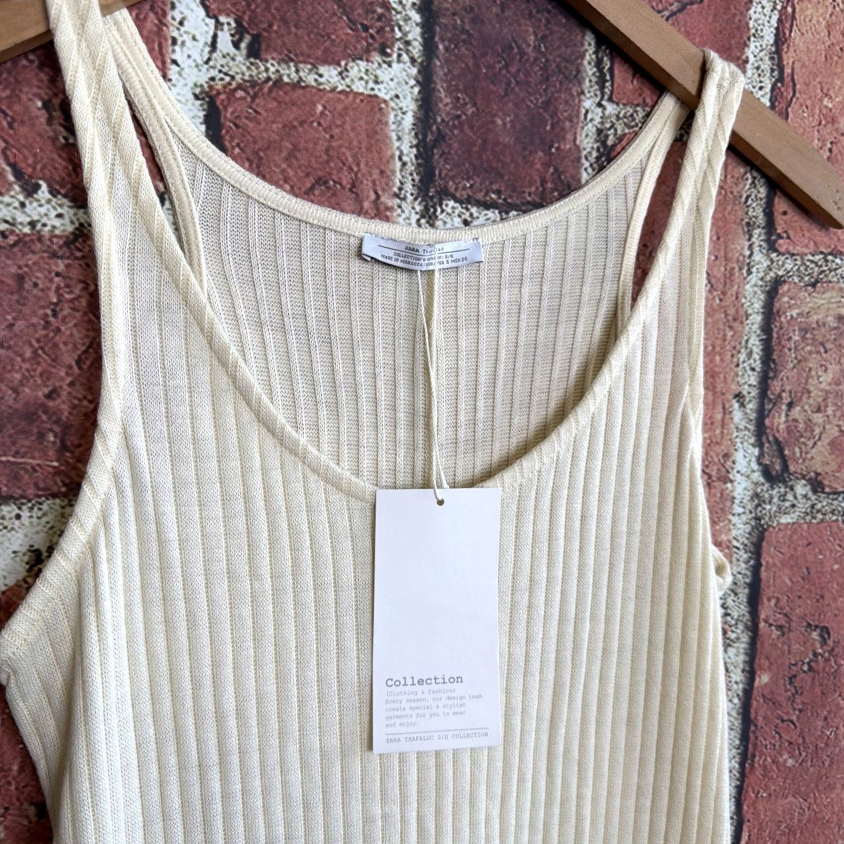 Zara ZARA Dress Tank Maxi Bodycon Knit Ribbed Beige NWT Size S Women" Size S / US 4 / IT 40 - 2 Thumbnail
