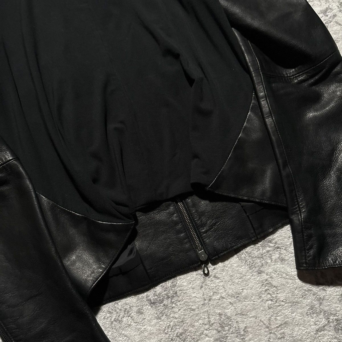 Shellac Shellac Paneled Hybrid High Neck Leather Jacket | Size 50 Size US L / EU 52-54 / 3 - 8 Thumbnail