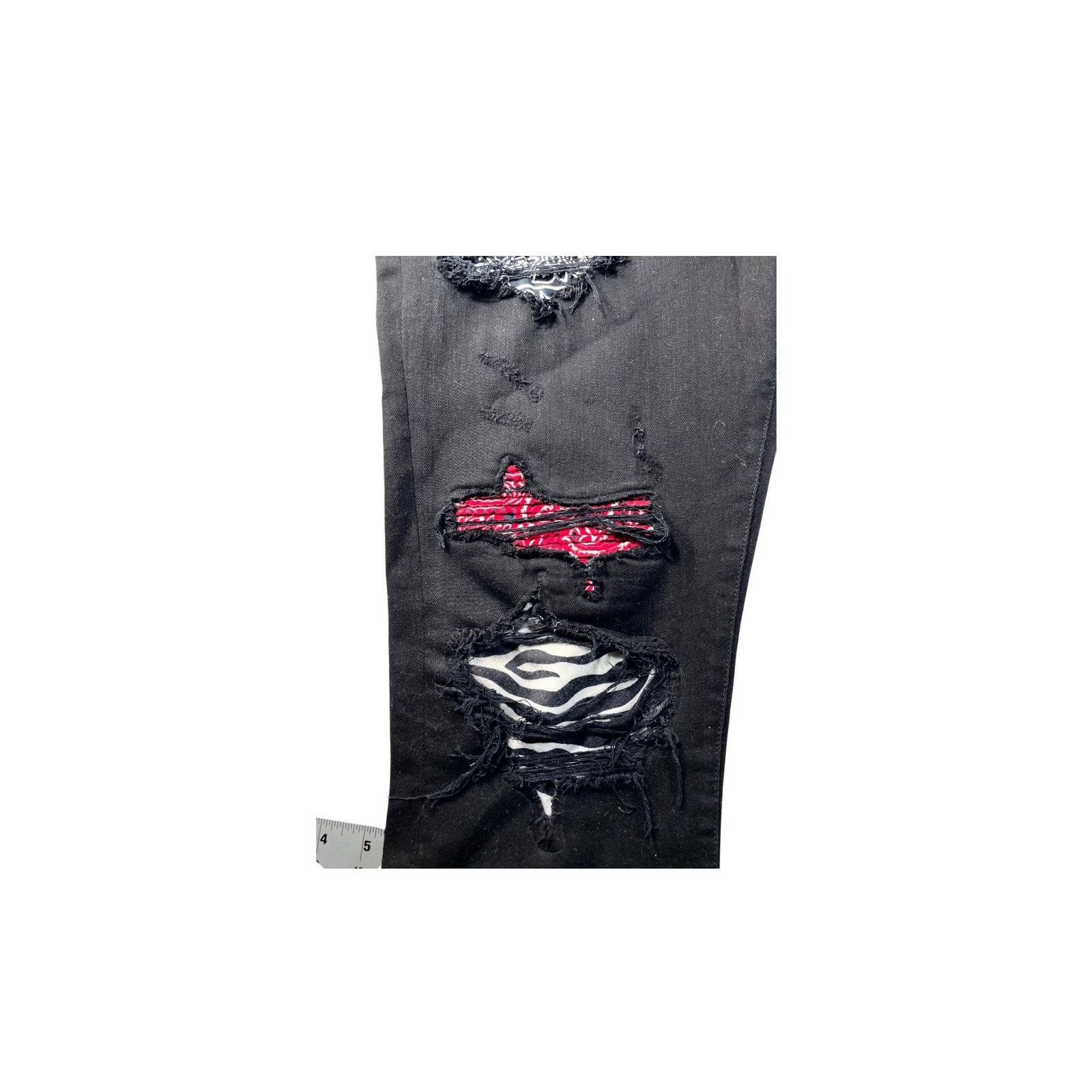 Amiri Amiri Paisley Patchwork Black & Red Jeans Size US 36 / EU 52 - 3 Thumbnail