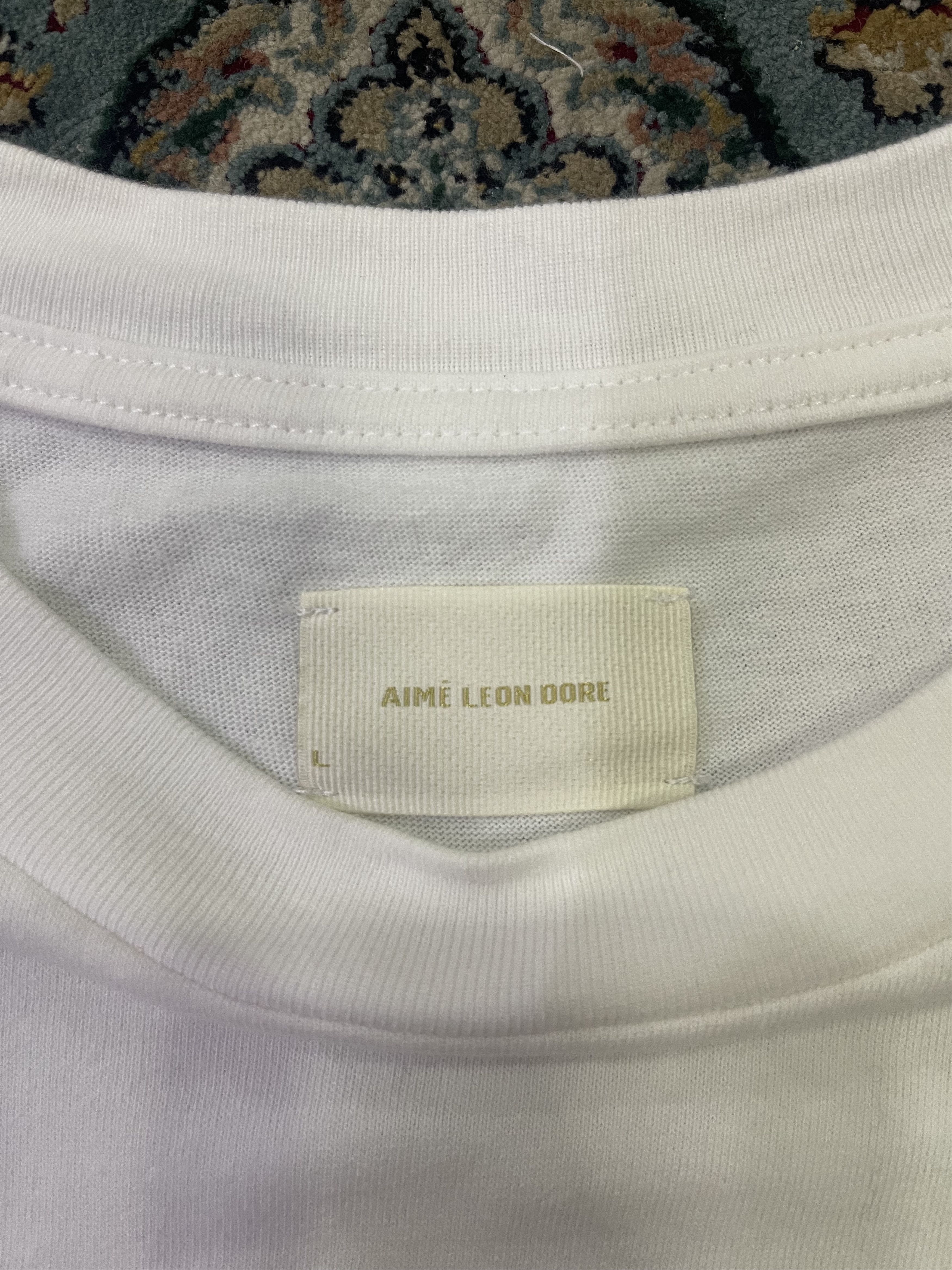 Aime Leon Dore Aime Leon Dore Centre Basic Embroidery Wording White T Shirt Size US L / EU 52-54 / 3 - 5 Thumbnail