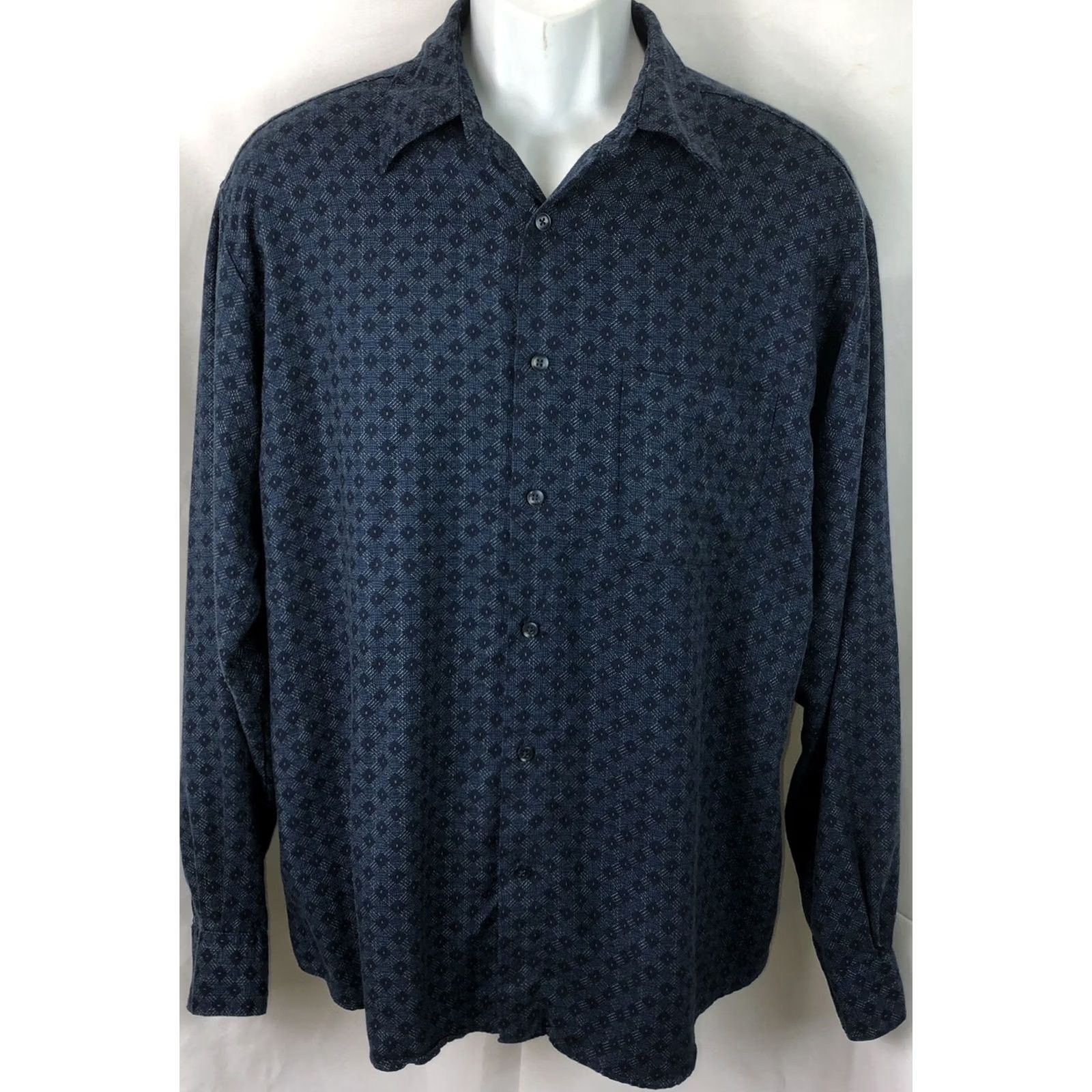 George George oxford shirt L blue Geo button Up long sleeve pocket rayon Preppy Career Size US L / EU 52-54 / 3 - 6 Thumbnail