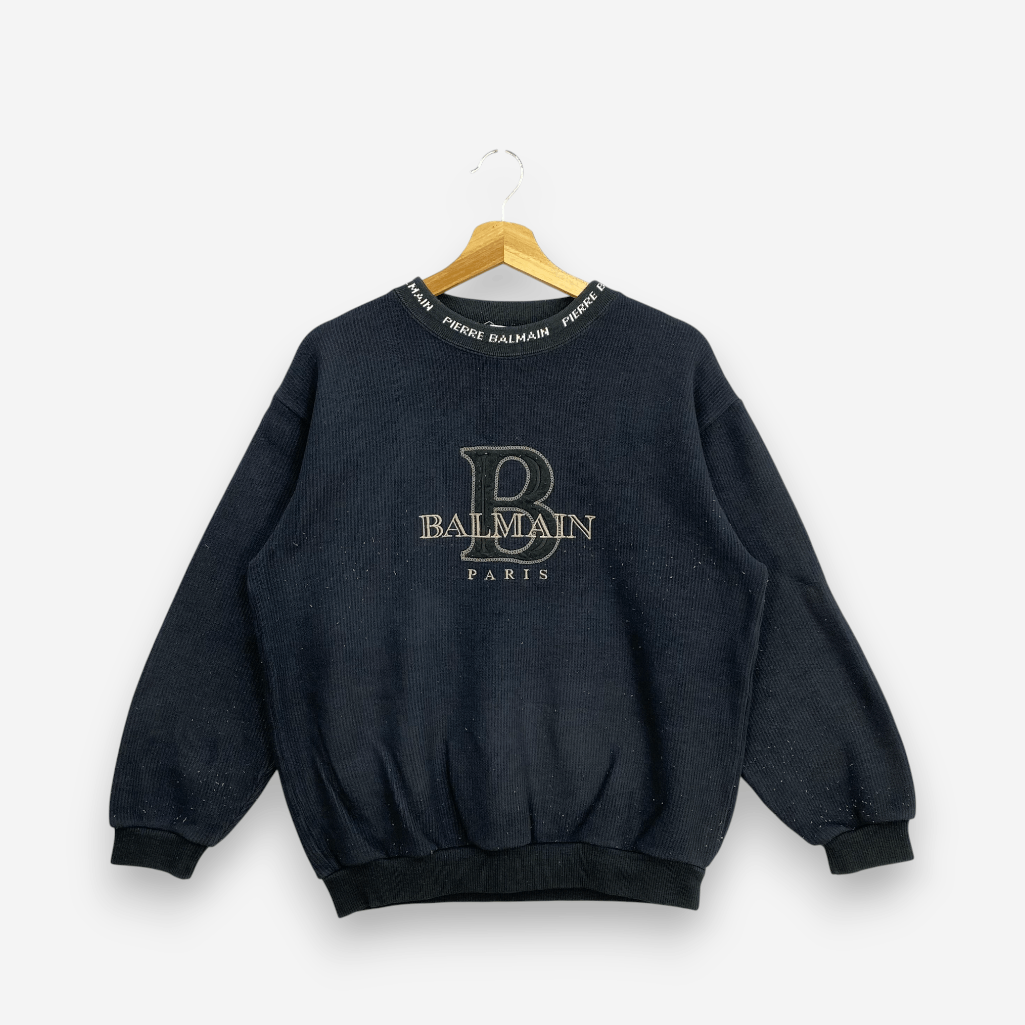 Vintage Y2K Pierre Balmain Ribbed Knit Crewneck Sweatshirt