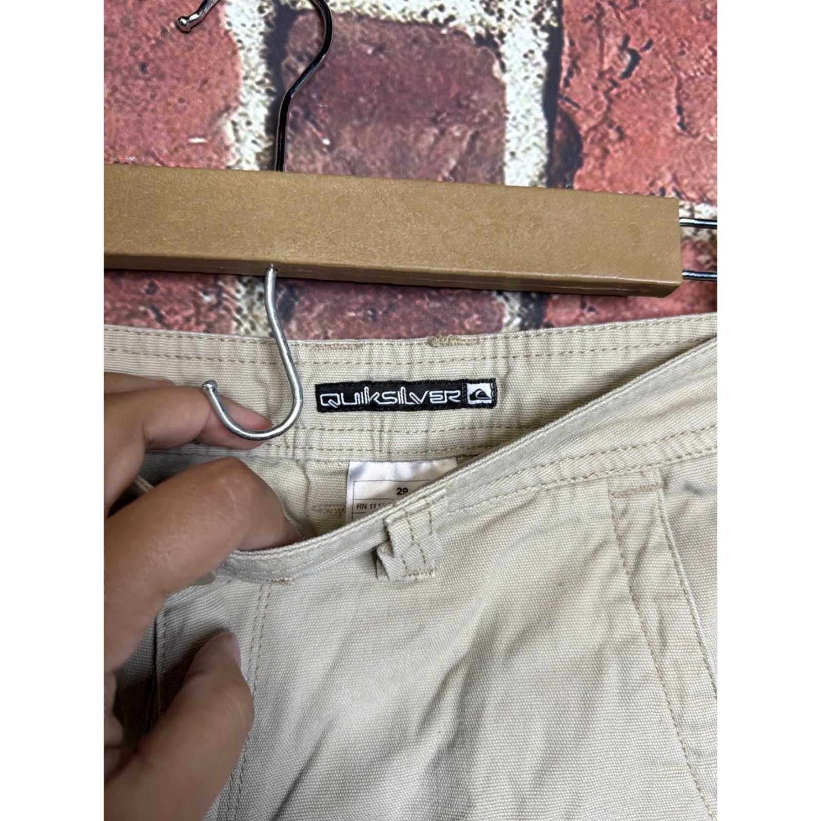 Quiksilver Quiksilver Shorts Mens 29 Beige Y2K Skate Shirt Size US 29 - 3 Thumbnail
