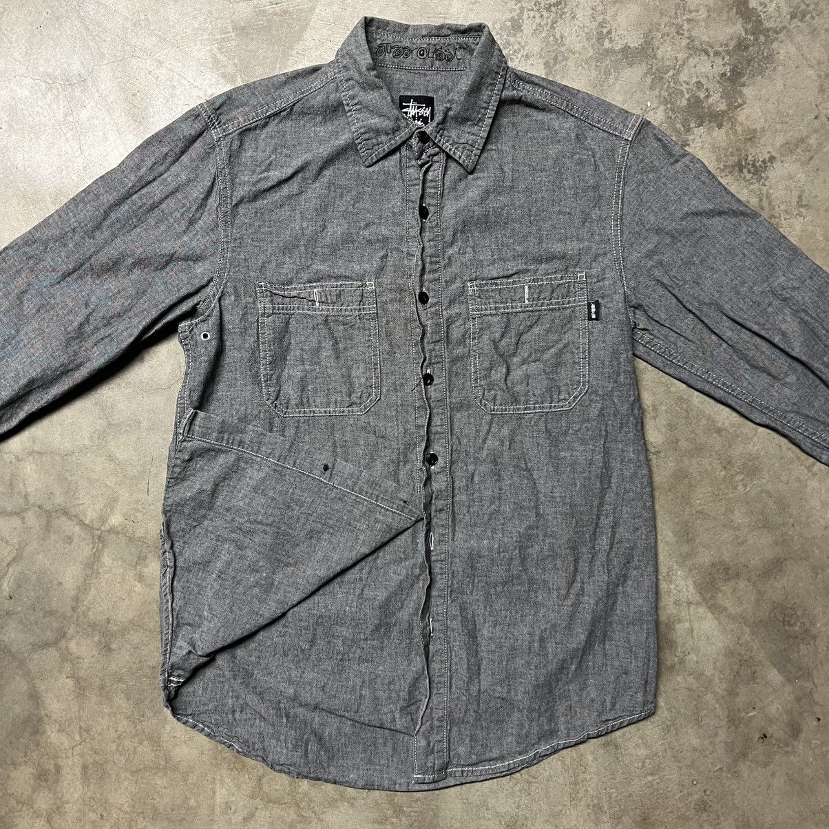 Hypebeast × Stussy Stussy Classic Long-Sleeve Button Up Shirt Size US M / EU 48-50 / 2 - 3 Thumbnail