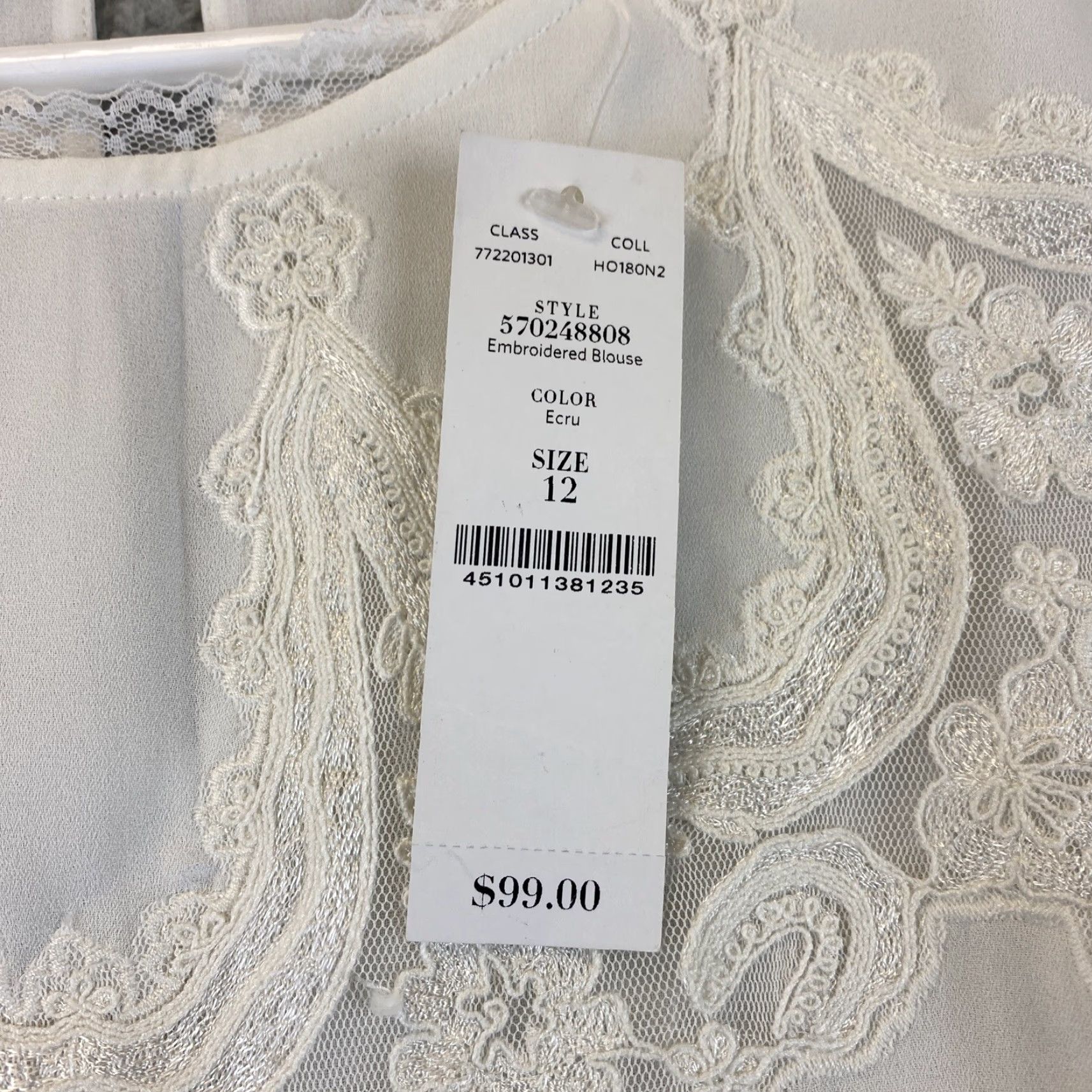 White House Black Market White House Black Market Women’s Tunic Top Blouse Long Sleeve Crew Neck Casual White /47-11 Size XL / US 12-14 / IT 48-50 - 7 Thumbnail