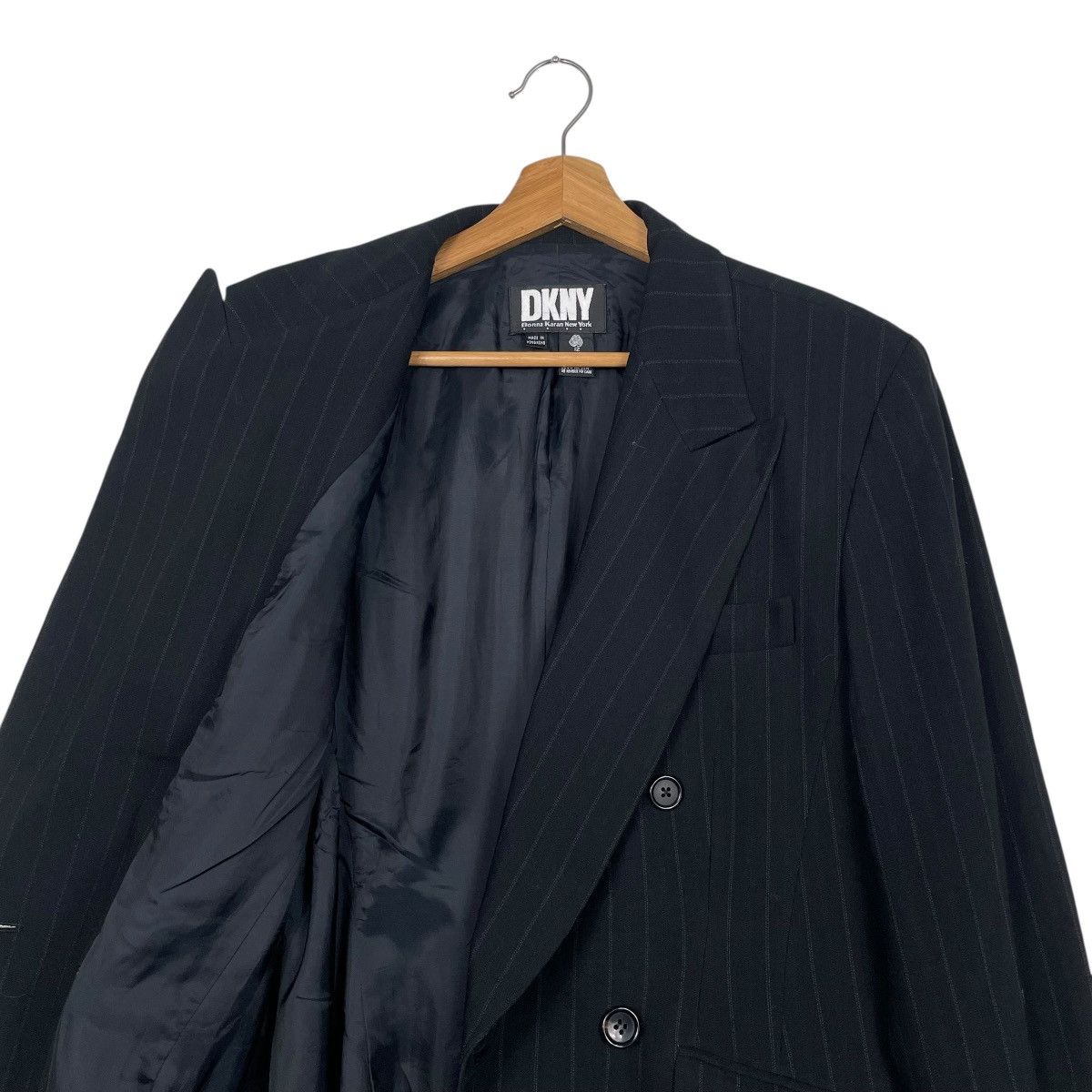 DKNY DKNY Stripe Double Breasted Wool Jacket Size XL / US 12-14 / IT 48-50 - 10 Thumbnail