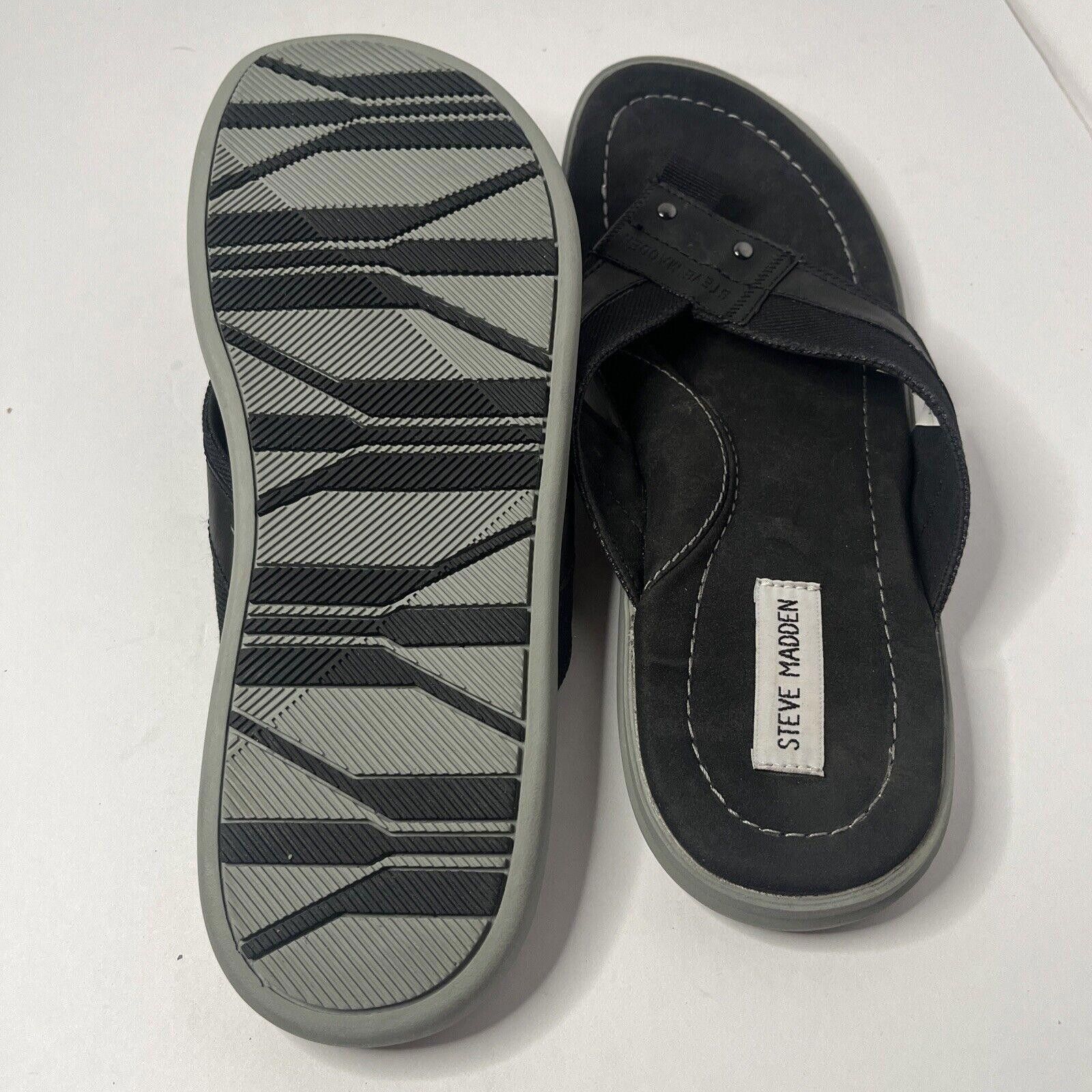 Designer Steve Madden Interrupt Mens Flip Flops Size 8.5 Black Size US 8.5 / EU 41-42 - 5 Thumbnail