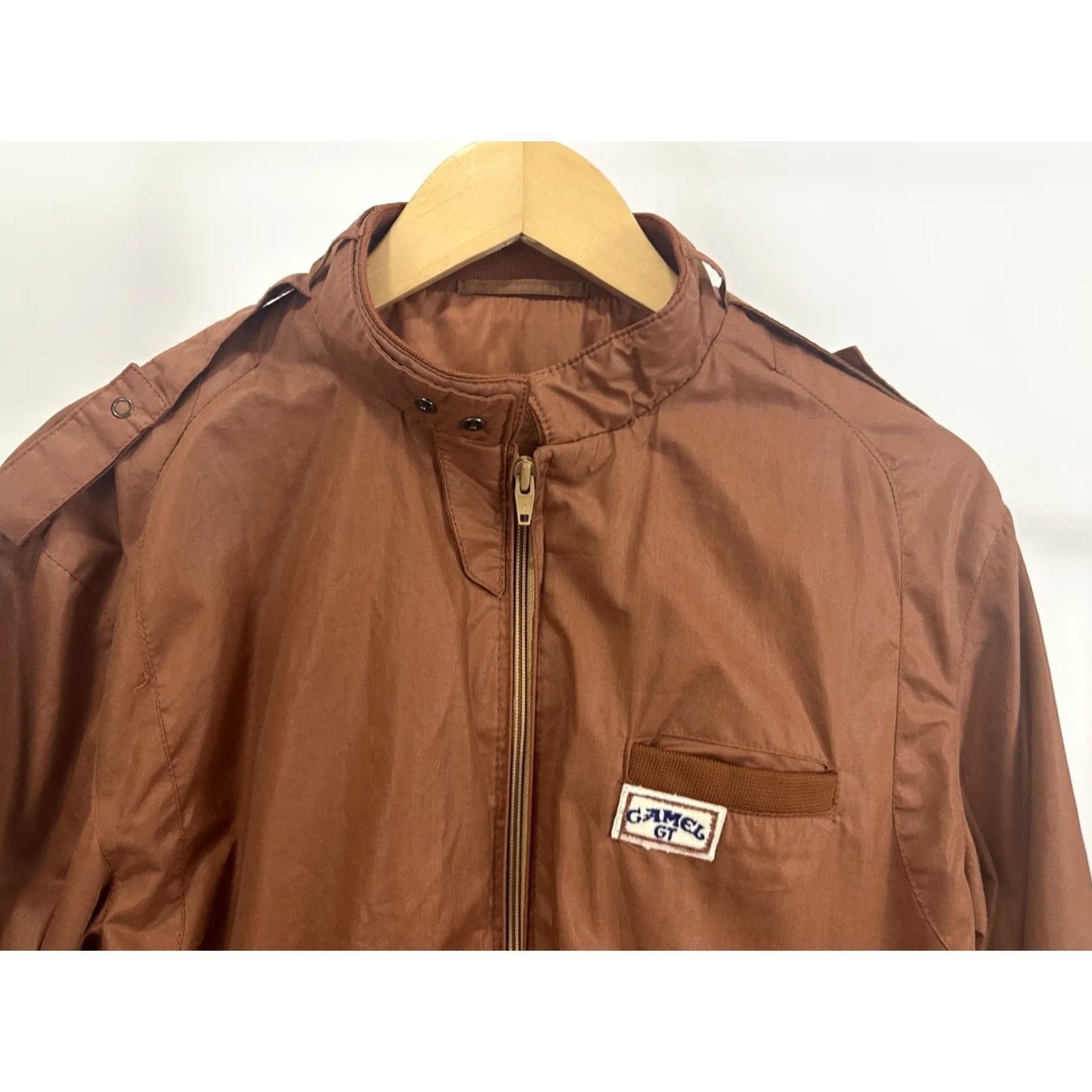Camel VINTAGE Camel Jacket Windbreaker Racing 70s GT Light Bomber Cafe Racer Full Zip L Burnt Orange Brown Men Large) Size US L / EU 52-54 / 3 - 5 Thumbnail
