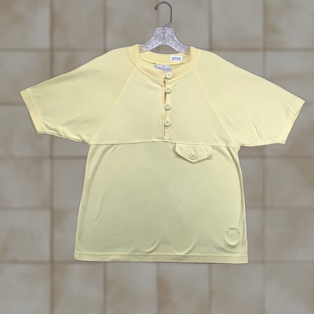 Pierre Cardin VINTAGE Pierre Cardin Womens Medium Polyester Cotton T Shirt Knit Top Yellow Shirt Adult M Yellow Classic Retro 70s 80s 90s Womens Size M / US 6-8 / IT 42-44 - 1 Thumbnail