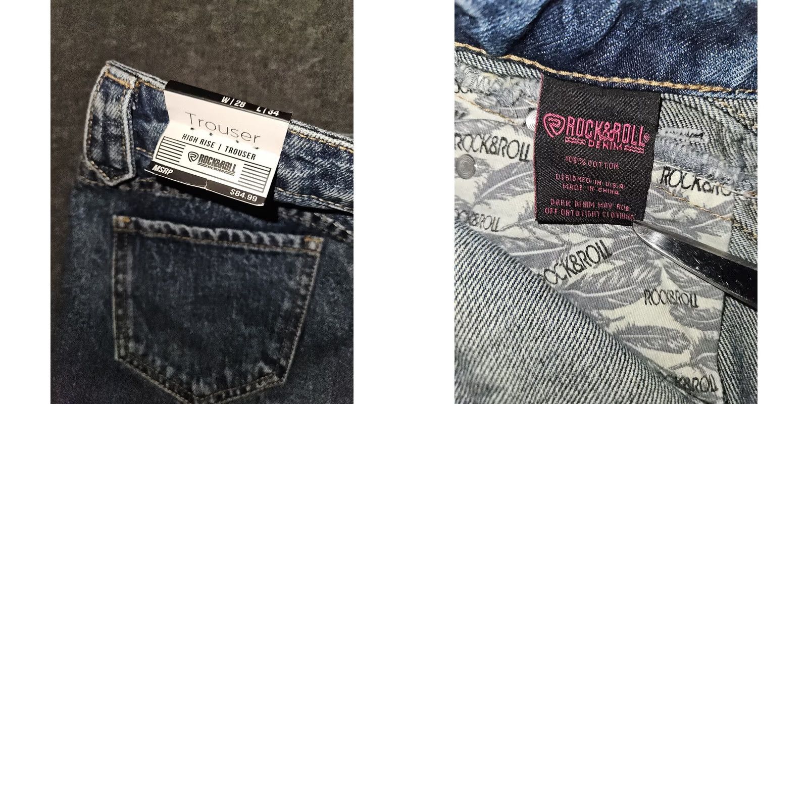 Vintage Rock & Roll Denim Jeans NWT Women's 28 L34 Flare Blue Cowgirl Rock & Roll High Rise Trouser Jeans Regular Denim Shirt? Size 28" / US 6 / IT 42 - 9 Thumbnail
