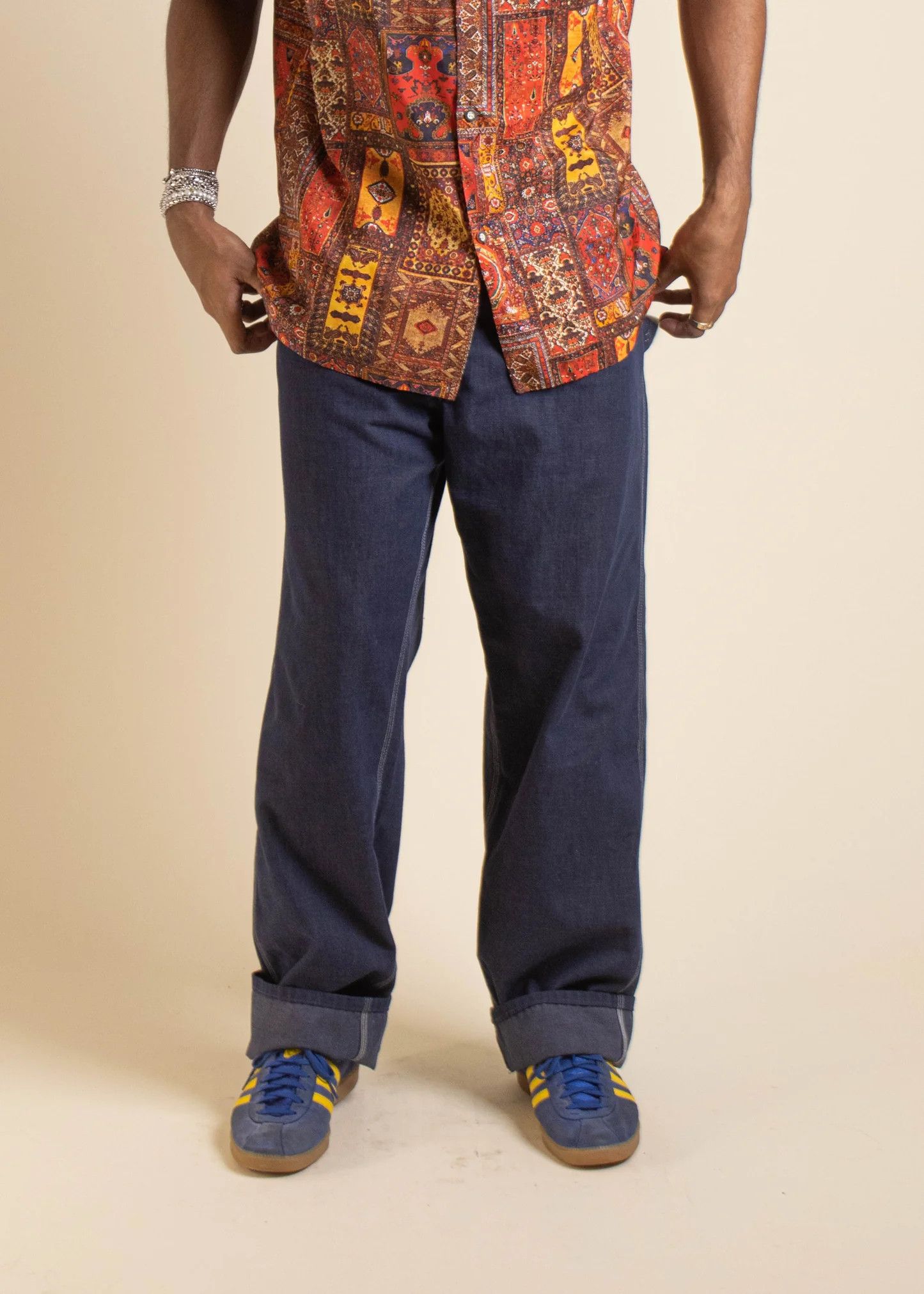 Bare Knuckles × Sears × Vintage 1960s Sears Darkwash Denim Carpenter Jeans Size US 38 / EU 54 - 1 Thumbnail