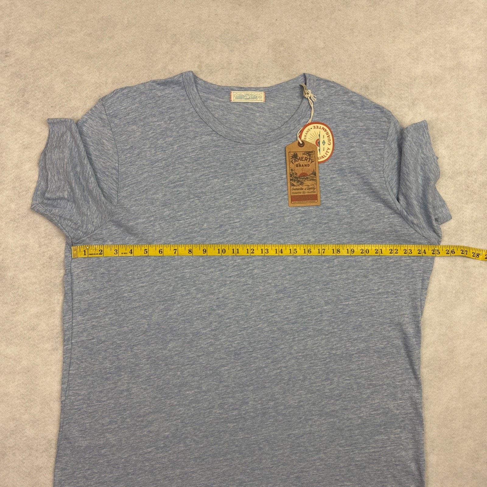 Faherty Faherty Vintage Chambray Tee Mens XXL Blue Heather Cotton Size US XXL / EU 58 / 5 - 6 Thumbnail