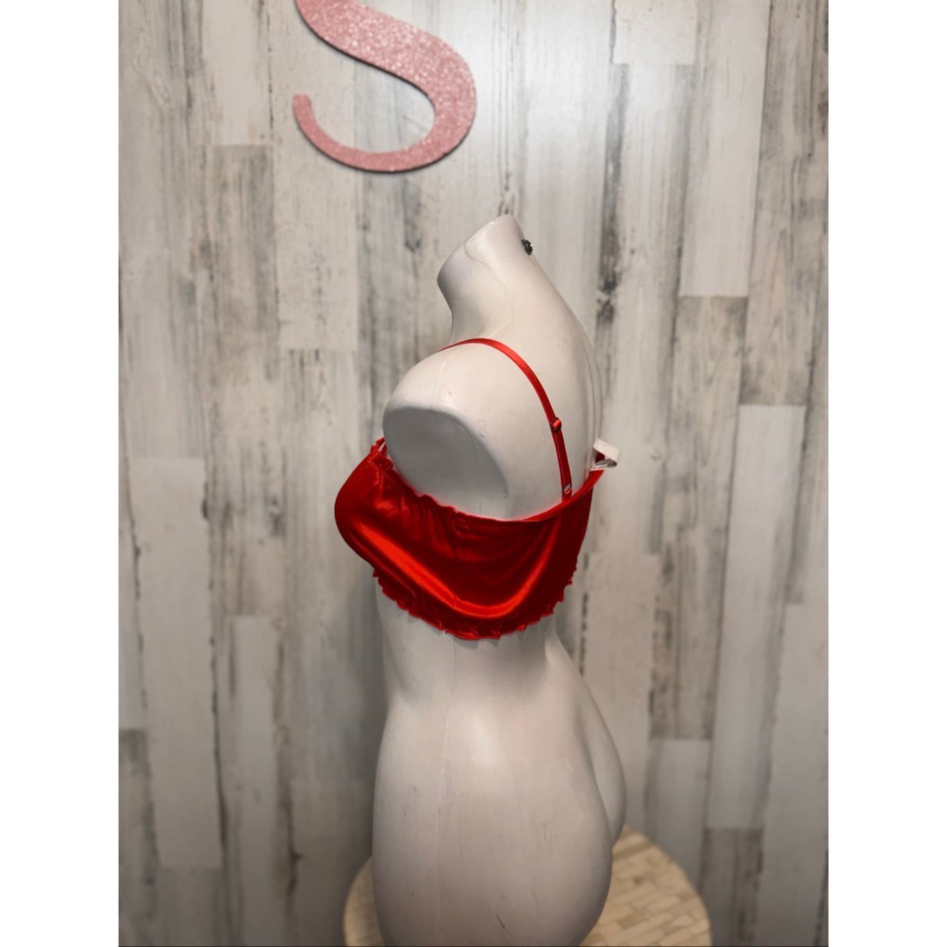 Other BP. Red Satin Crop Top Small | Adjustable Spaghetti Strap Cami Bralette Size S / US 4 / IT 40 - 2 Thumbnail