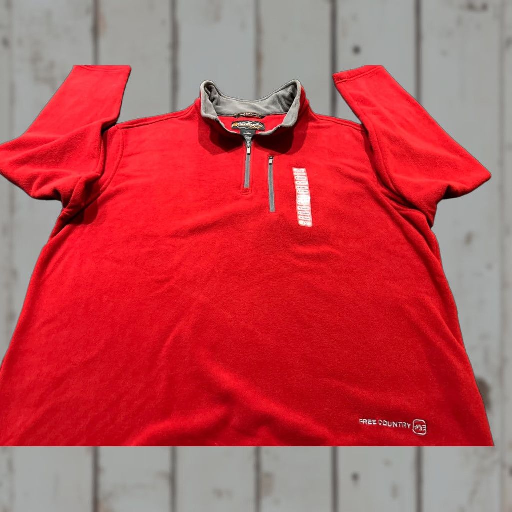 Free Country Free Country Pullover Shirt Men 2XL Red Fleece 1/4 Zip High Collar Vintage No Size US XXL / EU 58 / 5 - 1 Thumbnail