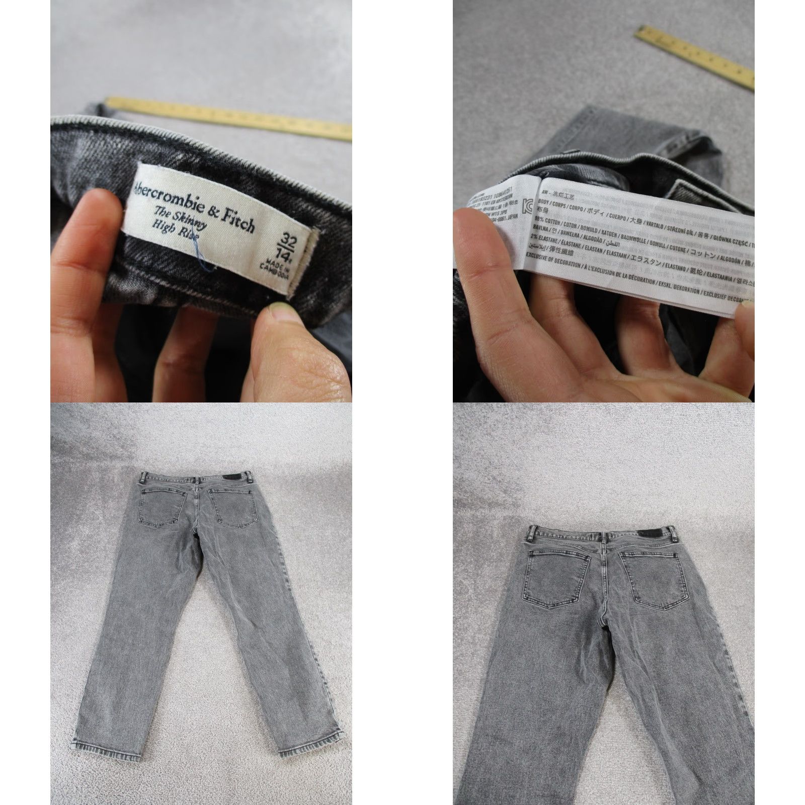 Abercrombie & Fitch Abercrombie & Fitch Jeans Womens 32 High Rise Skinny Gray Denim Womens Size 24" / US 00 / IT 34 - 8 Thumbnail