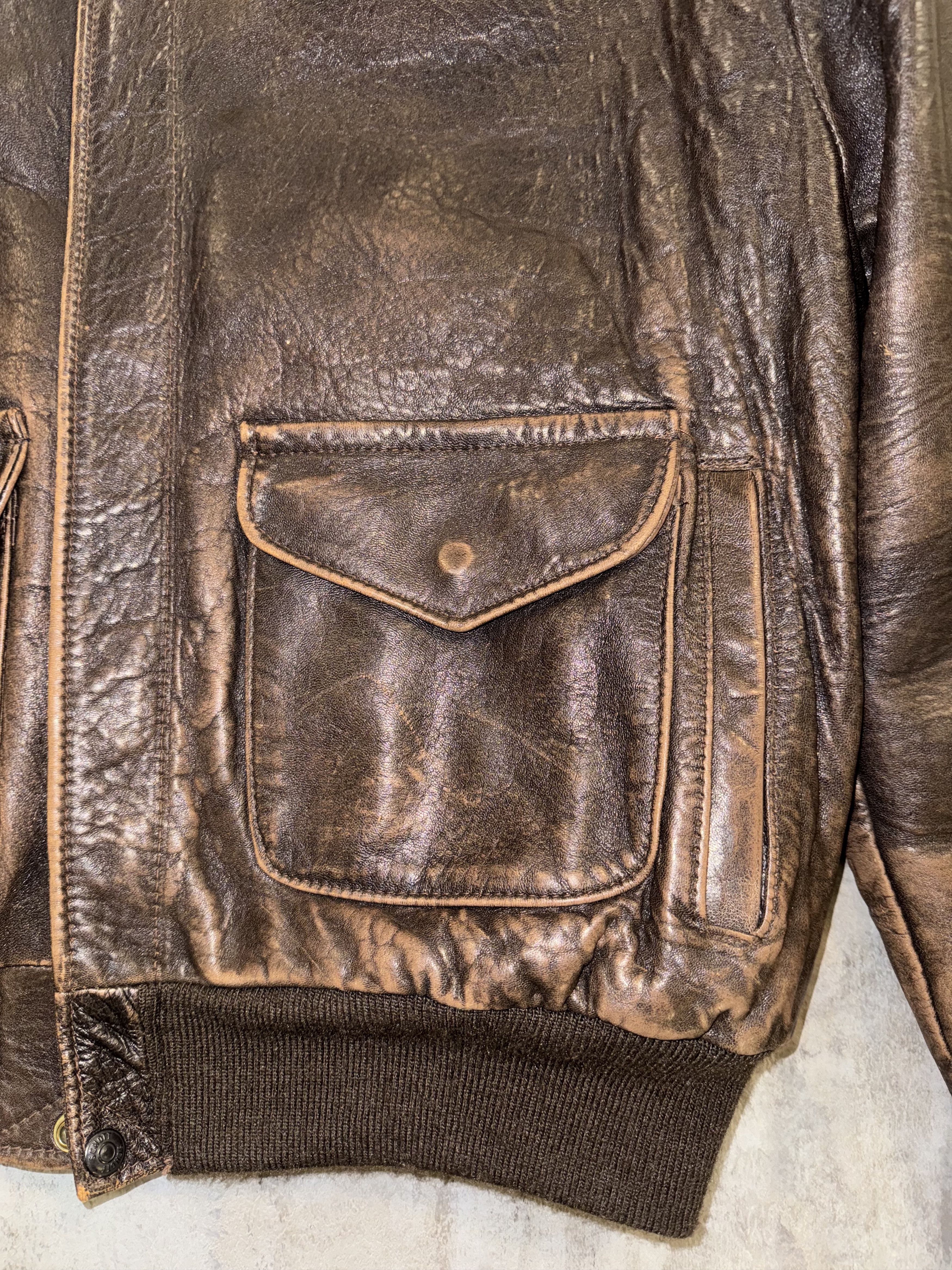 Schott Schott Goatskin aviator Type A-2 mod. 230F, size 46USA Size US L / EU 52-54 / 3 - 6 Thumbnail