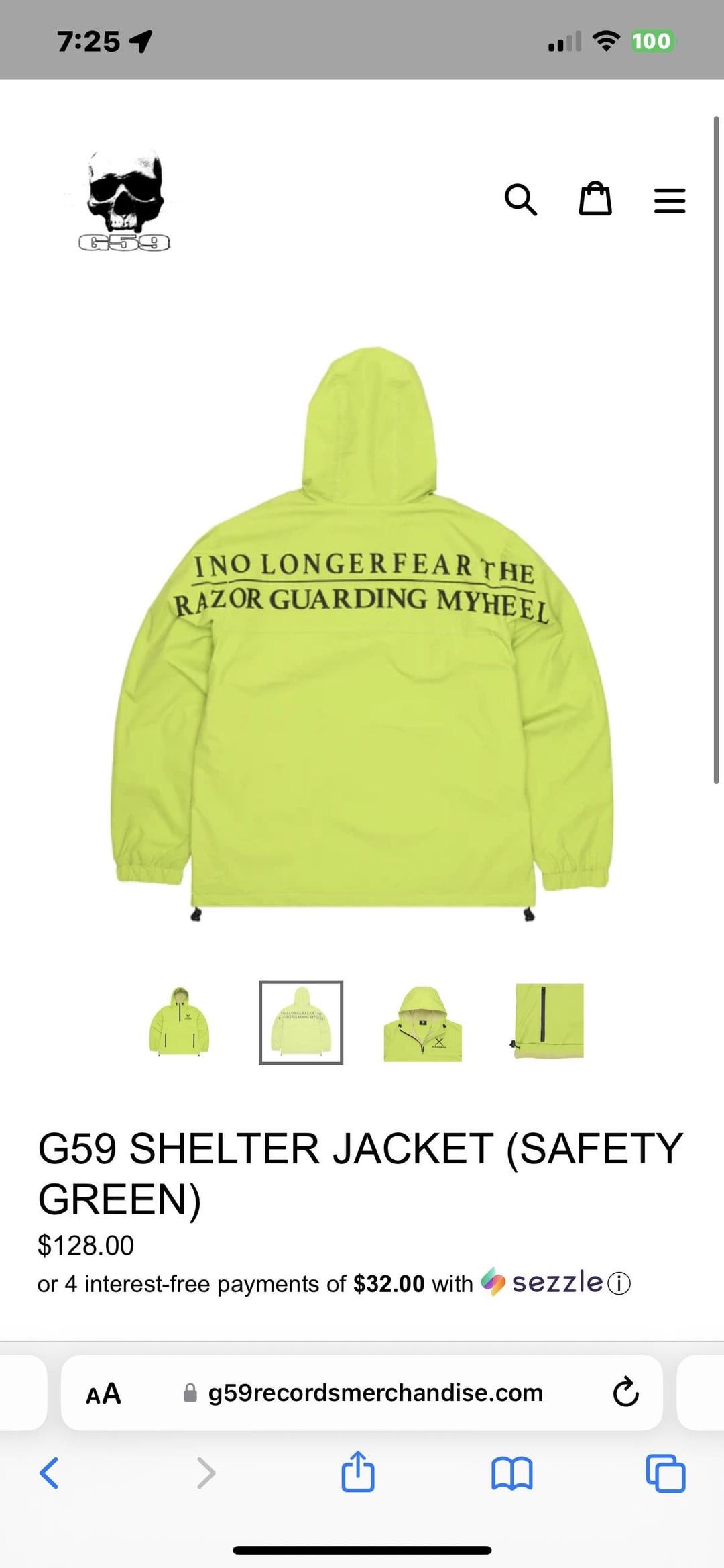 G59 Records G59 saftey green shelter jacket INLFTRGMH Size US XL / EU 56 / 4 - 2 Thumbnail