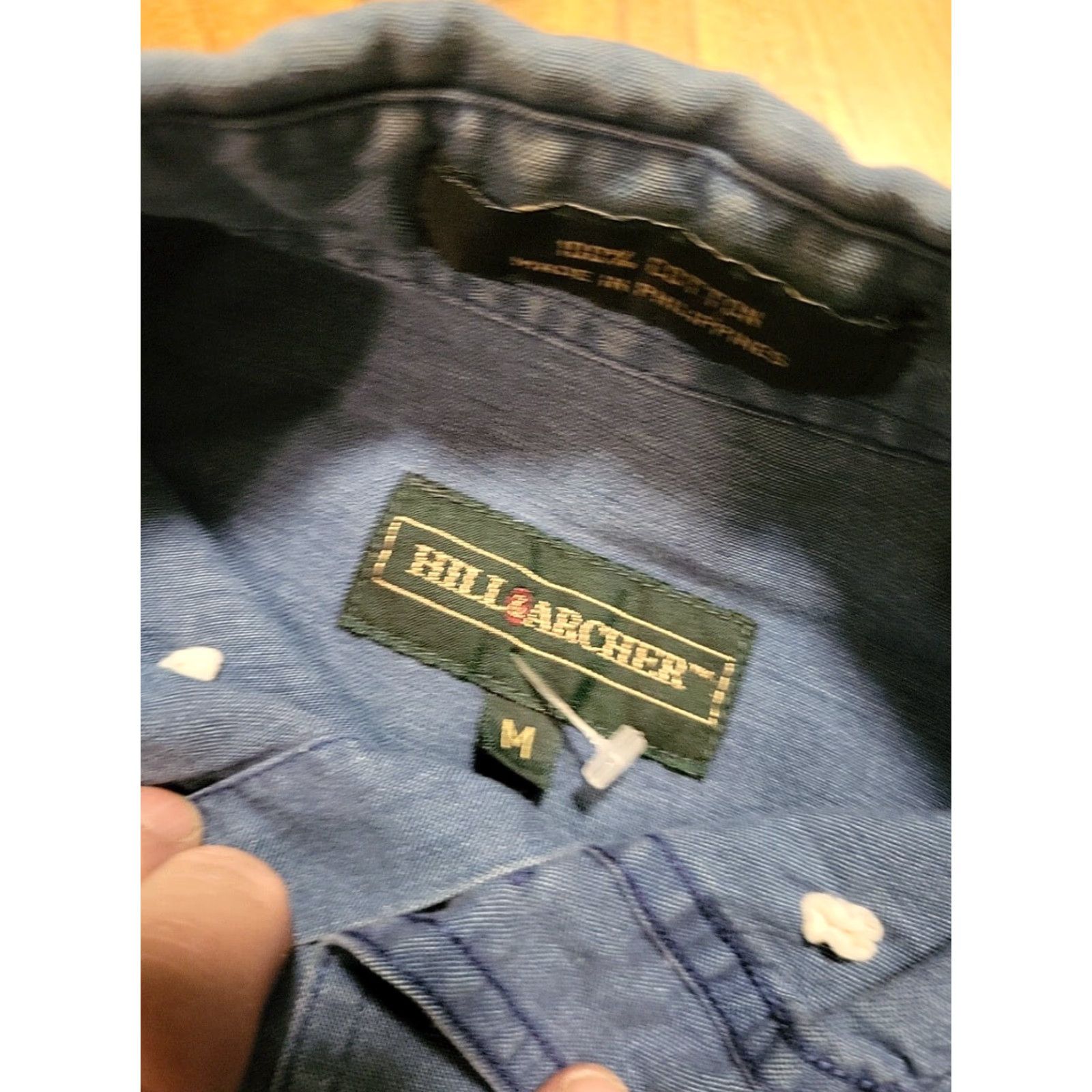 Vintage VINTAGE Hill & Archer Shirt Denim Blue 1990s Long Sleeve M Adult Medium Mens Soccer American Championship Fighting Denim Shirt Size US M / EU 48-50 / 2 - 4 Thumbnail