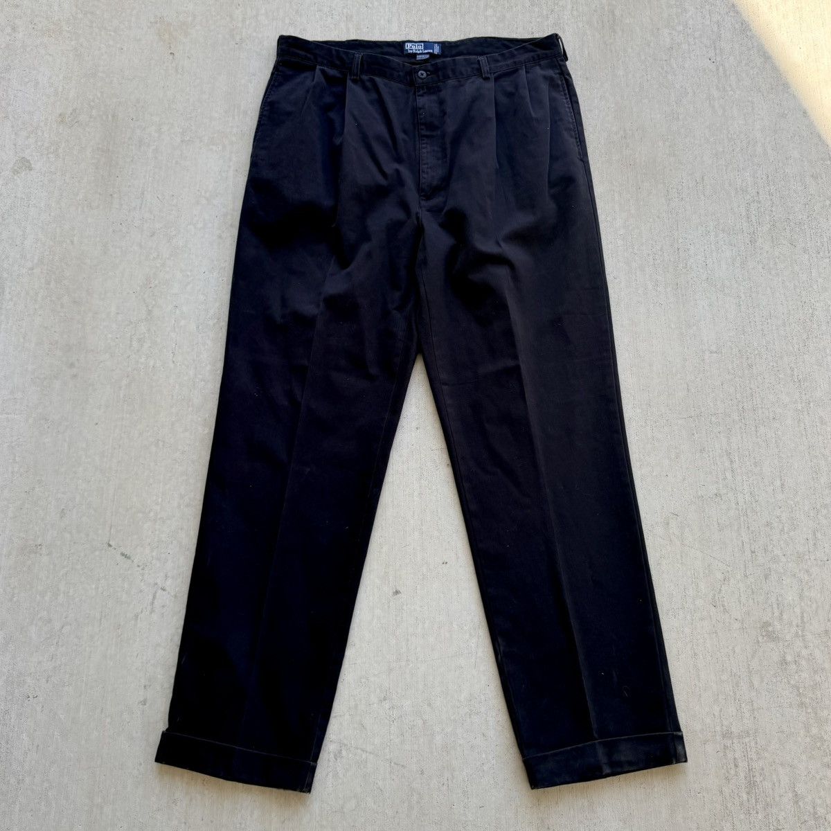Polo Ralph Lauren Vintage Polo Ralph Lauren Pleated Classic Chino Pants 40x34 Size US 40 / EU 56 - 1 Thumbnail