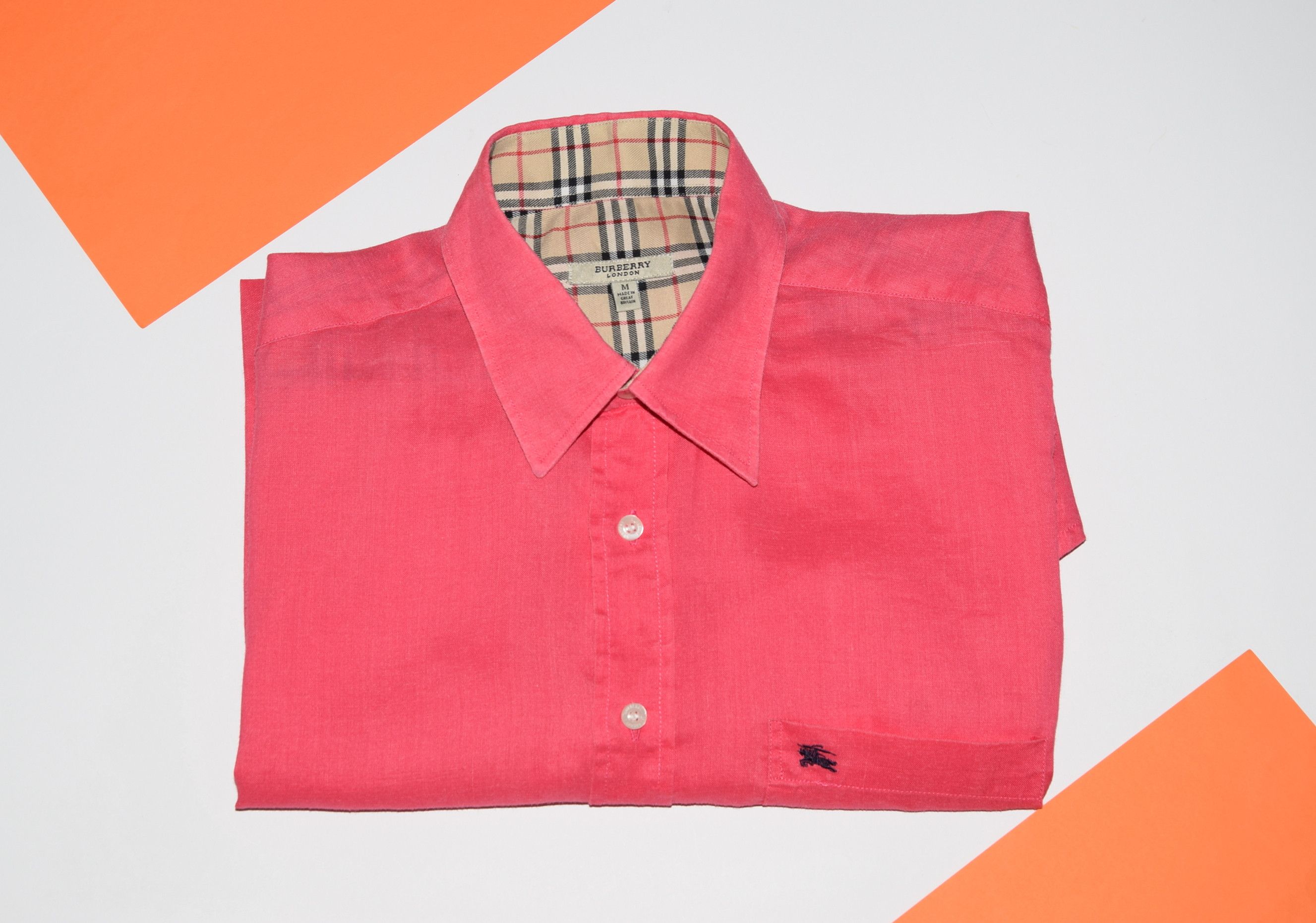 Burberry VINTAGE BURBERRY LINEN SHIRT NOVA CHECK TRIM LOGO ACTUAL L Size US L / EU 52-54 / 3 - 18 Thumbnail
