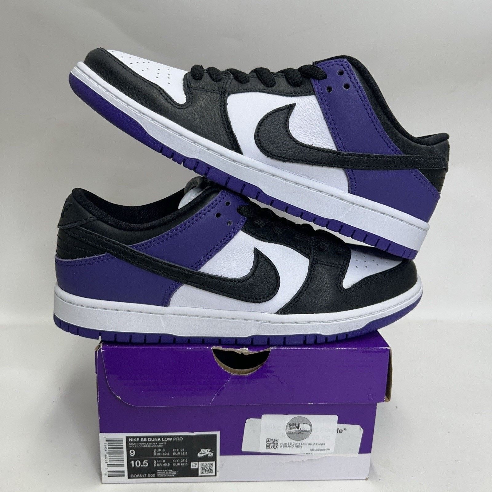 Nike Nike SB Dunk Low “Court Purple” BQ6817-500 Size US 9 / EU 42 - 1 Thumbnail