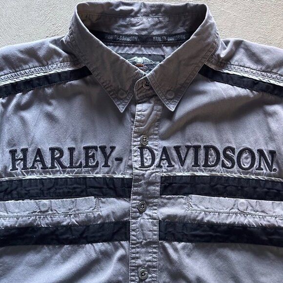 Harley Davidson harley davidson grey biker button up shirt Size US XL / EU 56 / 4 - 2 Thumbnail