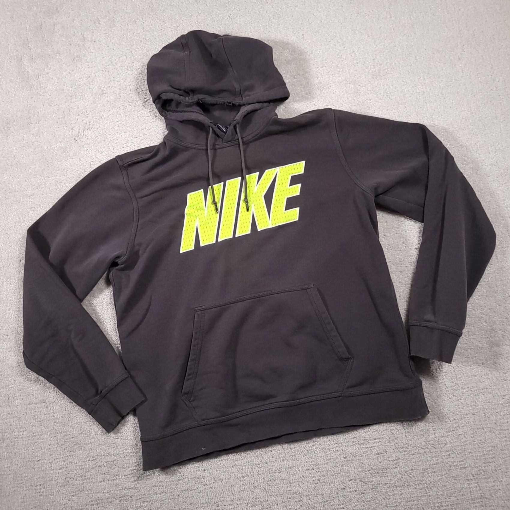 Nike Nike Hoodie Mens Large Gray Hooded Logo Spellout Fleece Sweatshirt Grunge Skater Size US L / EU 52-54 / 3 - 2 Thumbnail