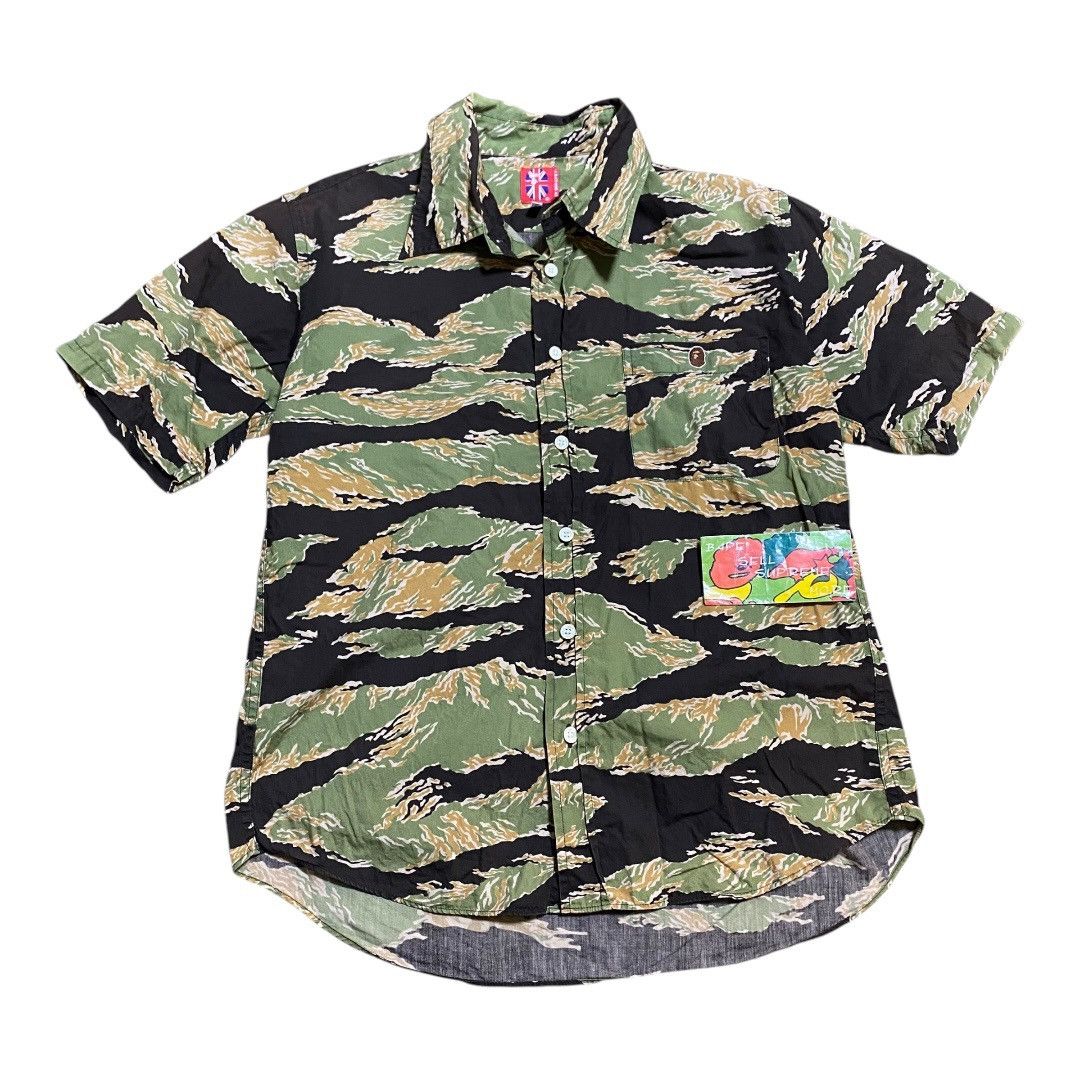 Bape BAPE tiger camo short shirt Size US S / EU 44-46 / 1 - 1 Thumbnail