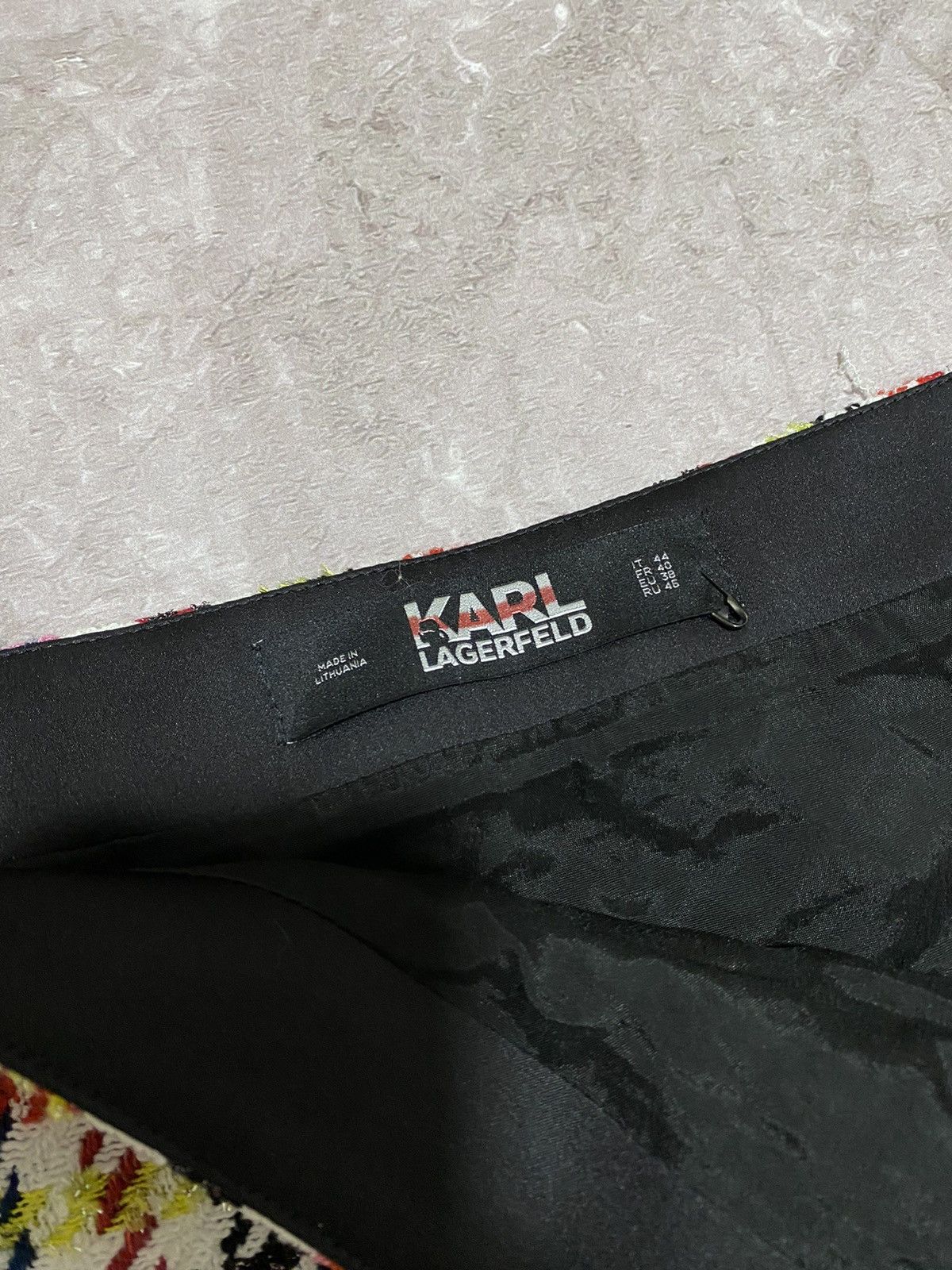 Designer × Karl Lagerfeld Rare Karl Lagerfeld Paris Midi Skirt Luxury Multicoloured Size 32" / US 10 / IT 46 - 4 Thumbnail