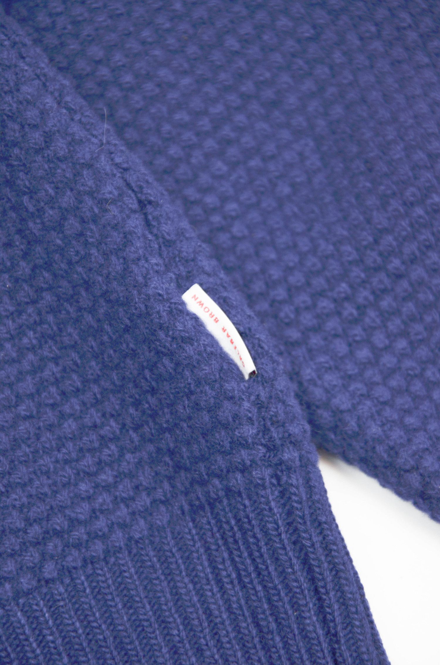 Orlebar Brown ORLEBAR BROWN Waffle Knit Lambswool Navy Sweater - L Size US M / EU 48-50 / 2 - 5 Thumbnail