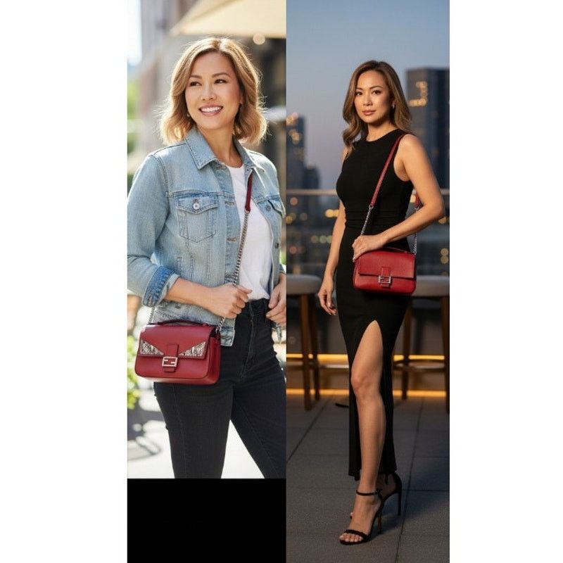 Fendi Fendi Micro Monster Baguette Bag red Size ONE SIZE - 2 Thumbnail