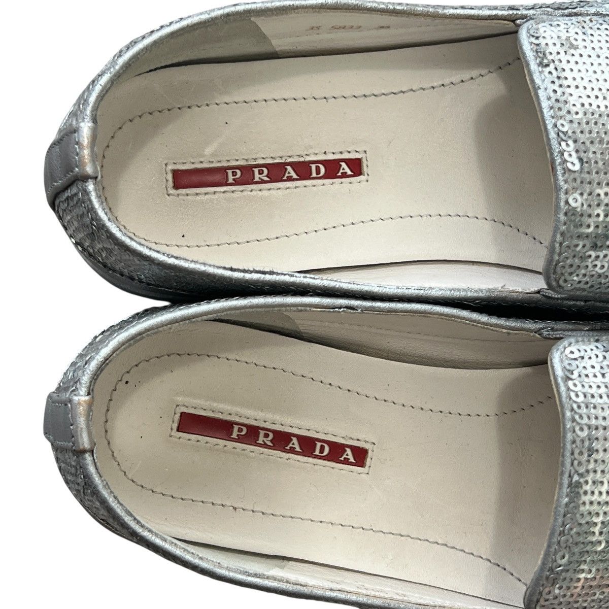 Prada PRADA SPORT “PAILLETTES ALLUMINIO” Silver Sequin Slip-On Size US 6 / IT 36 - 5 Thumbnail
