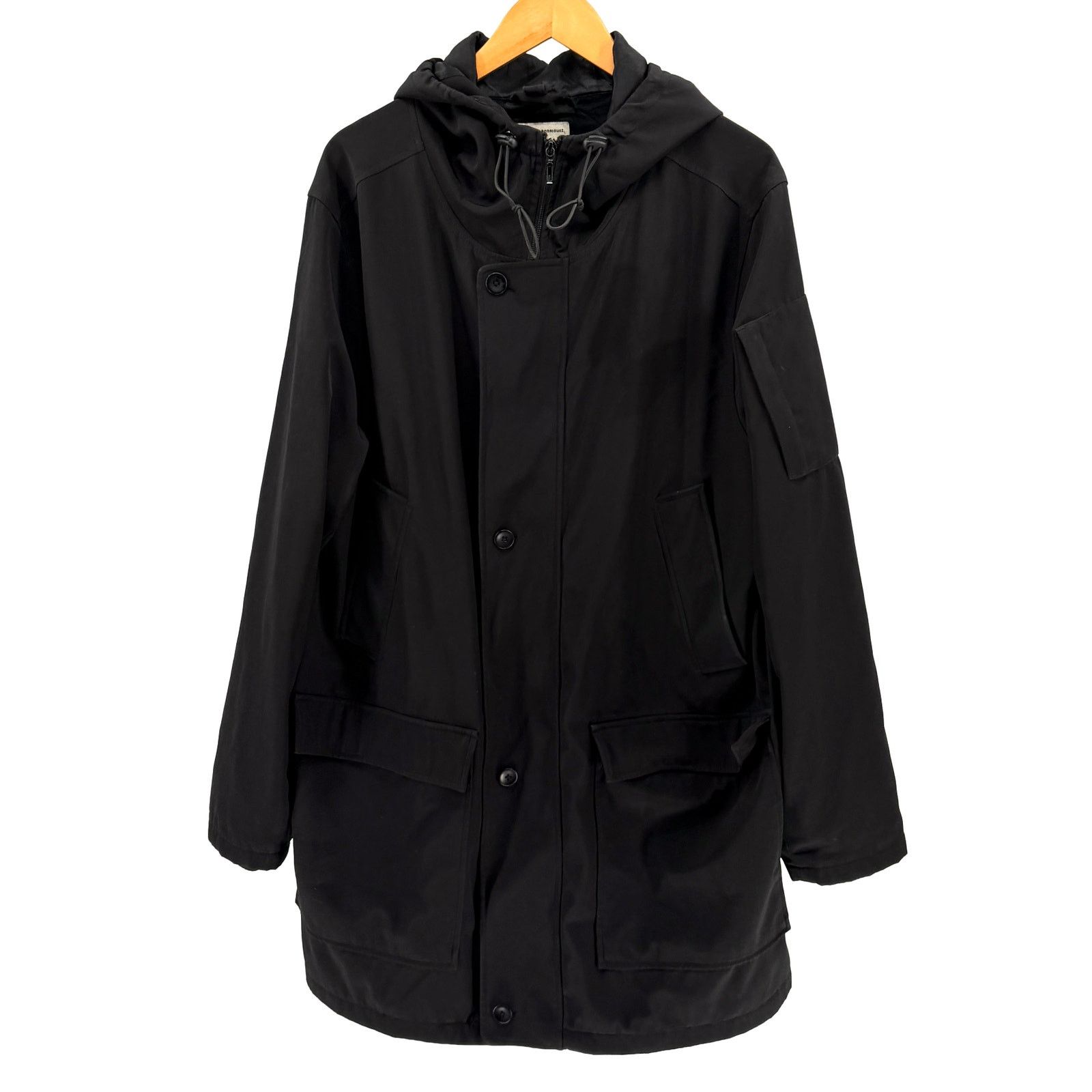 Wilke-Rodriguez Wilke Rodriguez Black Hooded Satin Lined Raincoat Size US L / EU 52-54 / 3 - 1 Thumbnail