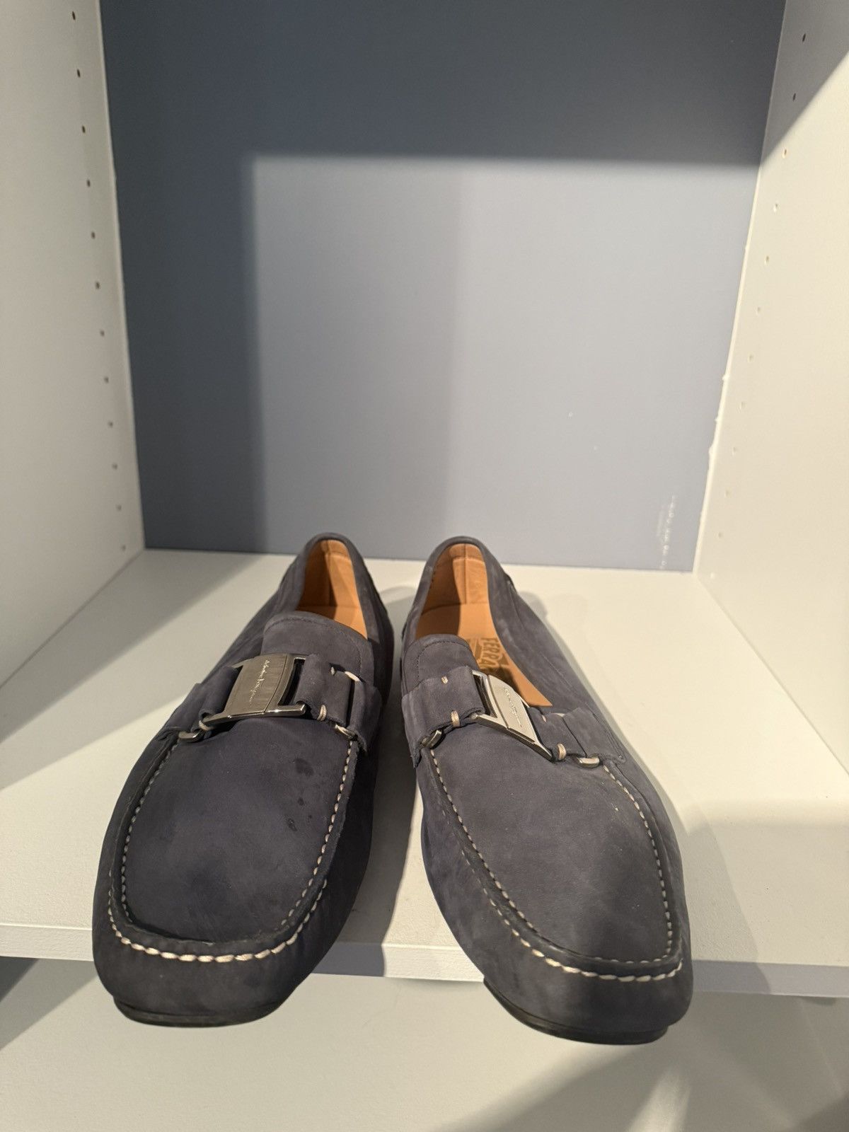 Salvatore Ferragamo Salvatore Ferragamo Navy Blue Loafers Size 9.5 Size US 9.5 / EU 42-43 - 1 Thumbnail