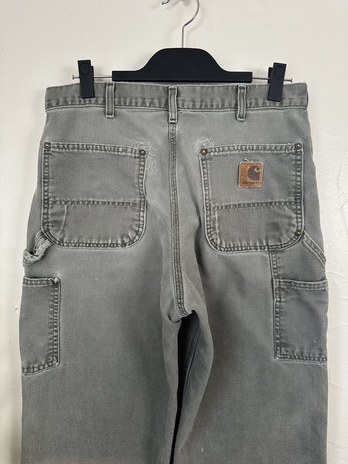 Carhartt (31x30) CRAZY THRASHED REPAIRED Carhartt Double Knee Pants Size US 31 - 10 Thumbnail