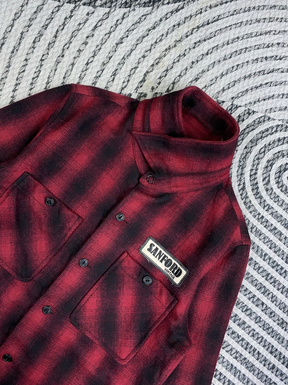 Japanese Brand Vintage Sanford Red Checked Relaxed Fit Flannel Shirt Size US M / EU 48-50 / 2 - 7 Thumbnail