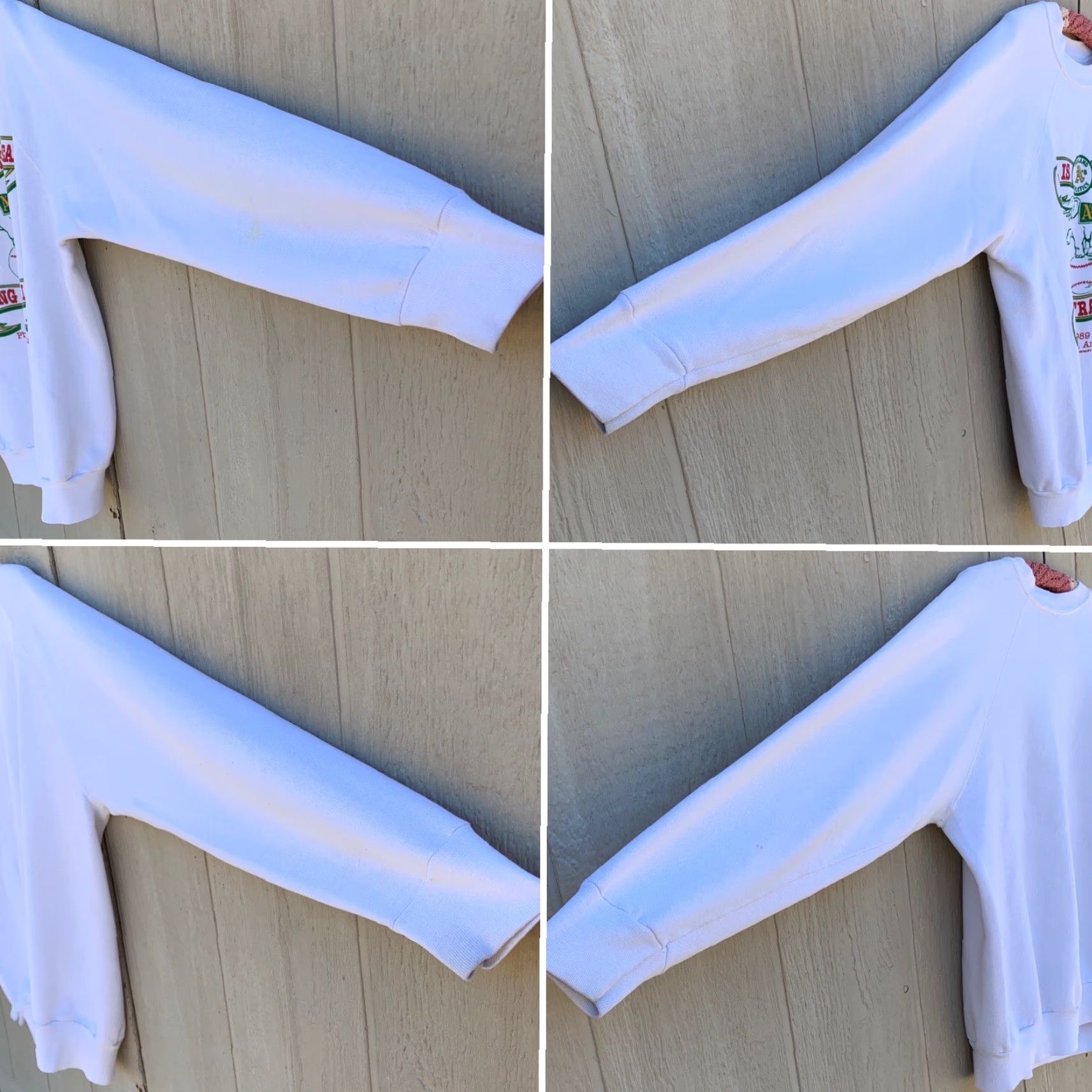 Vintage VINTAGE Oakland Athletics Oakland A’s Spring Training 1989 Raglan Sweatshirt XL White Mens Pullover Raglan 80s Baseball Baseball Sweatshirt Size US XL / EU 56 / 4 - 5 Thumbnail
