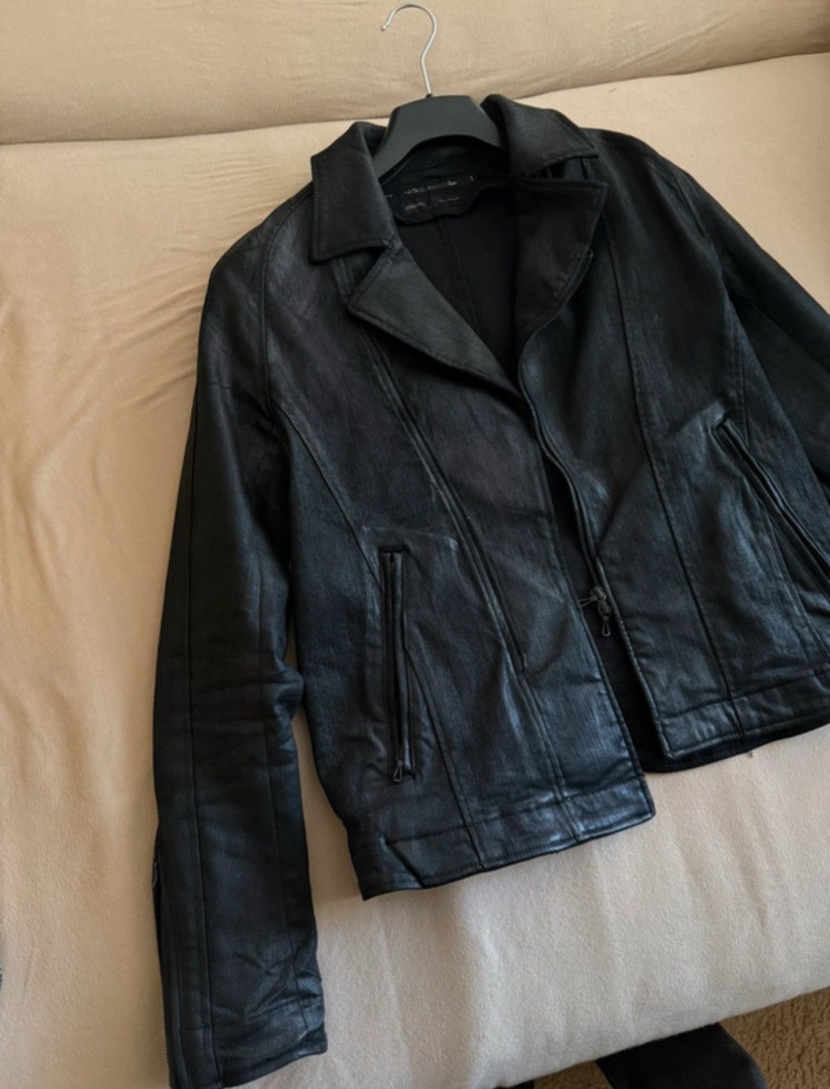 Julius Coated Denim Cowl Neck Jacket | Grailed