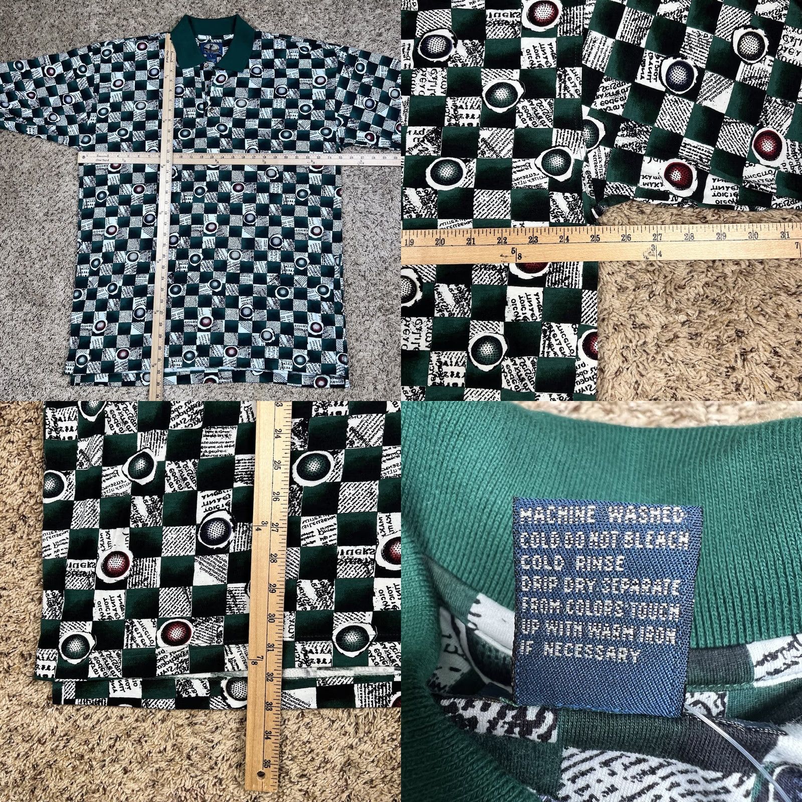 Vintage VINTAGE A.M. Player Golf Polo Shirt Mens XL Green Embroidered Logo 90s All Over Graphic Polo Shirt Size US XL / EU 56 / 4 - 8 Thumbnail